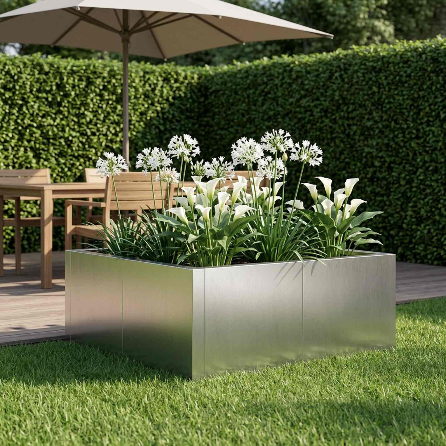 vidaXL Τοίχος Στήριξης 4 τμχ. 100 x 100 x 30 cm Ανοξείδωτο Ατσάλι
