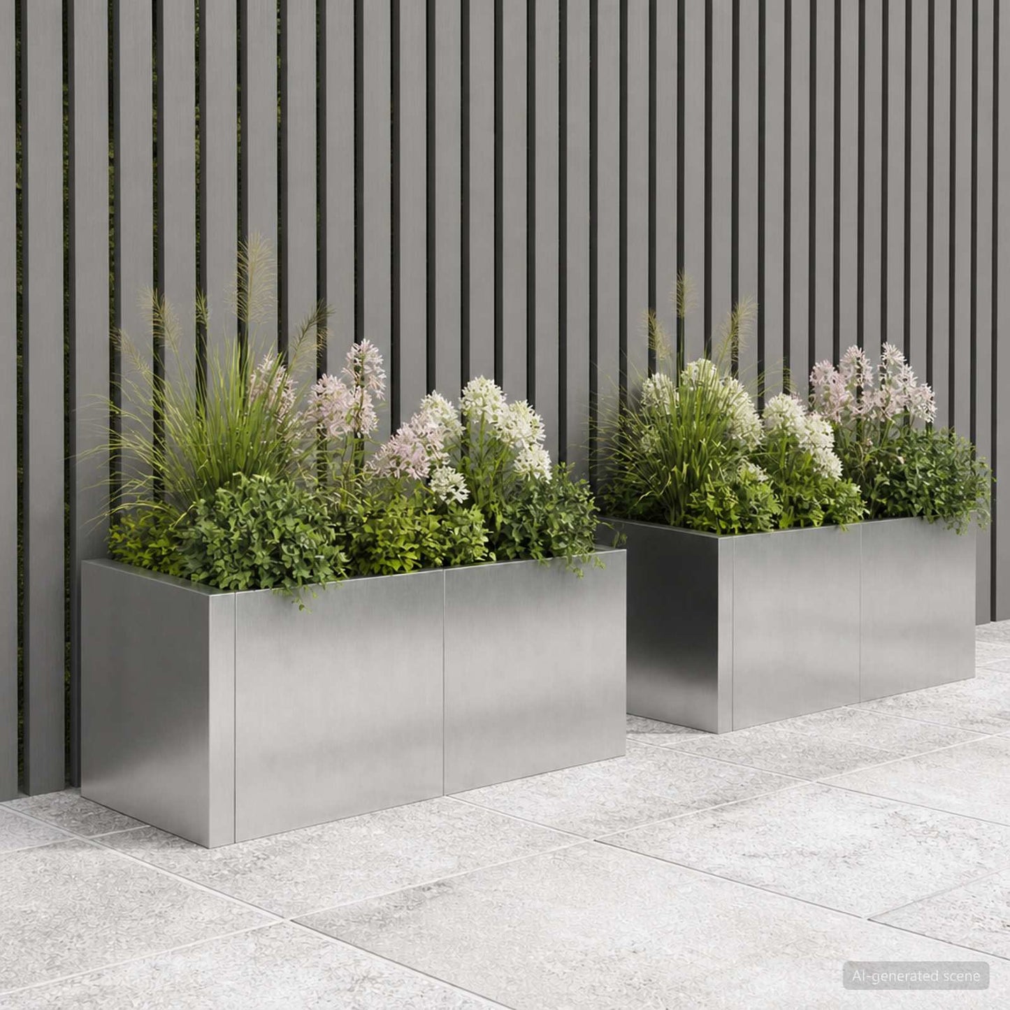 vidaXL Τοίχος Στήριξης 4 τμχ. 100 x 100 x 40 cm Ανοξείδωτο Ατσάλι