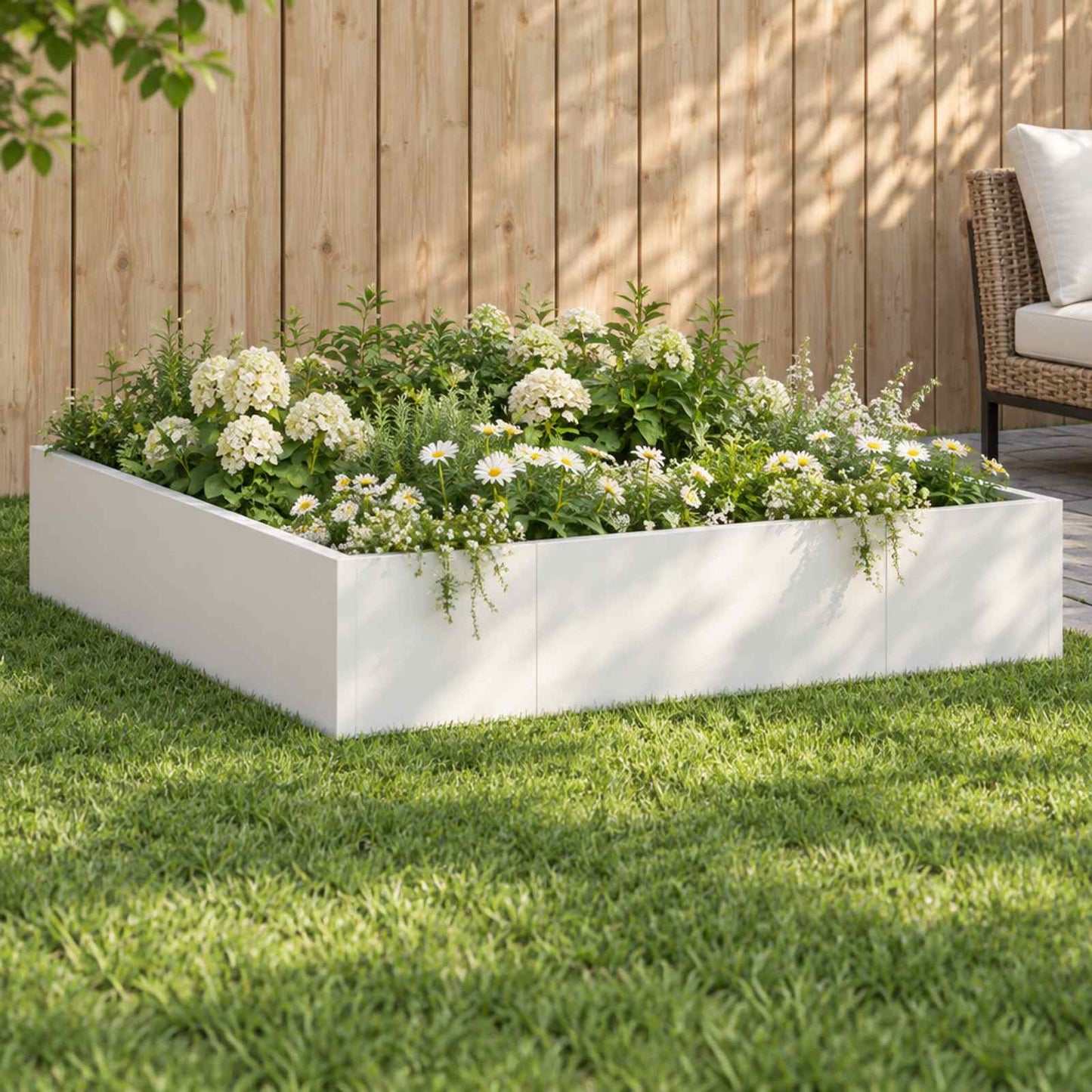 vidaXL Τοίχος Στήριξης 8 τμχ. 300 x 100 x 50 cm Ατσάλι Λευκό