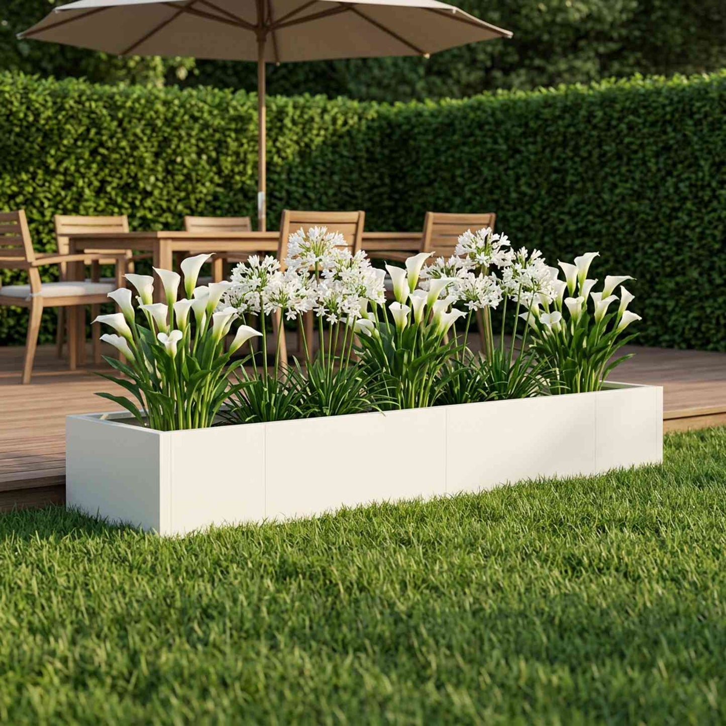 vidaXL Τοίχος Στήριξης 8 τμχ. 300 x 100 x 50 cm Ατσάλι Λευκό