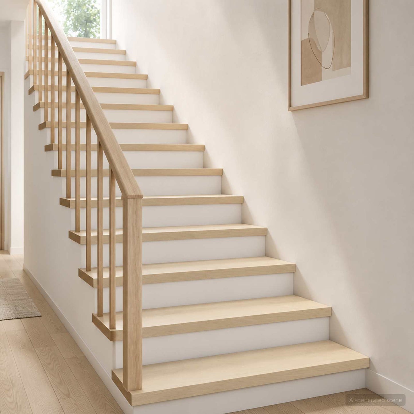 vidaXL Σκαλοπάτι 4 τεμ. 90 x 30 x 2 cm Λευκό Στερεό Ξύλο Δρυός