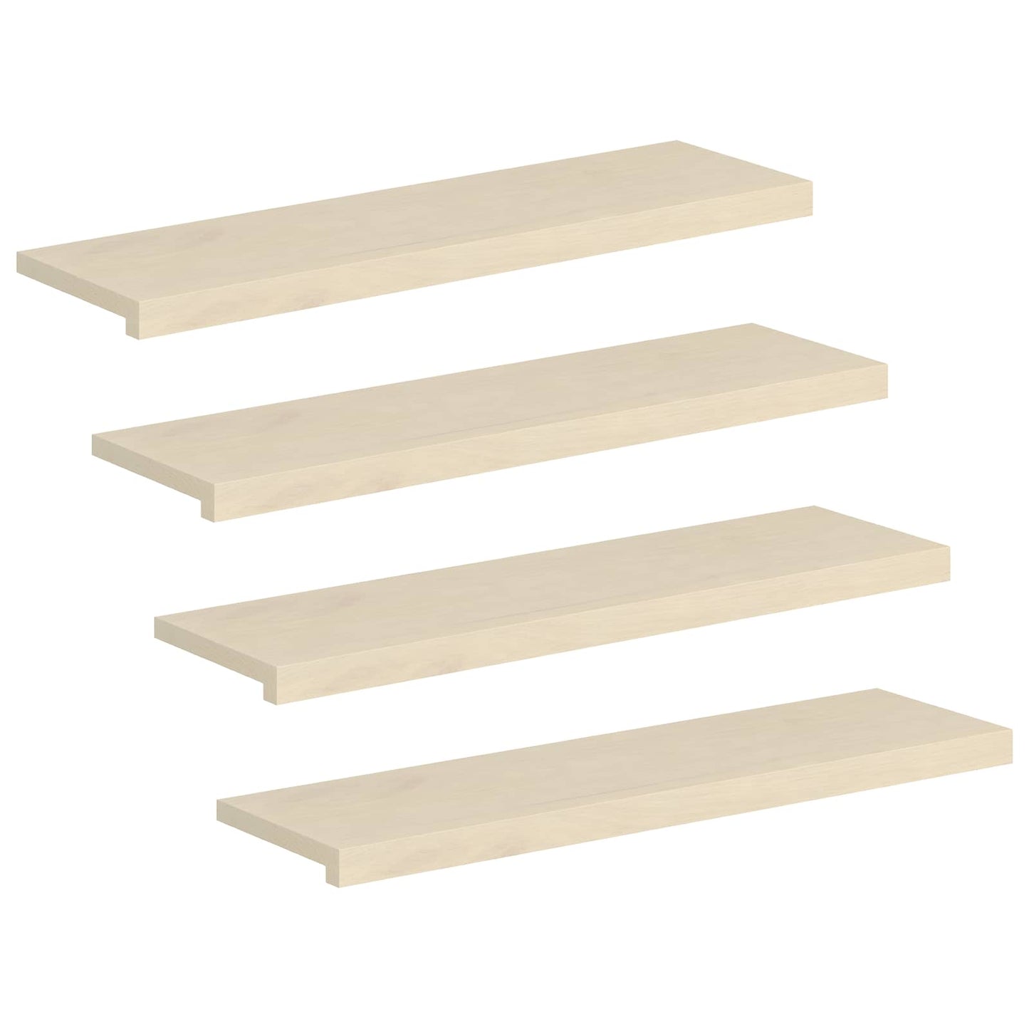 vidaXL Σκαλοπάτι 4 τεμ. 90 x 25 x 2 cm Λευκό Στερεό Ξύλο Δρυός
