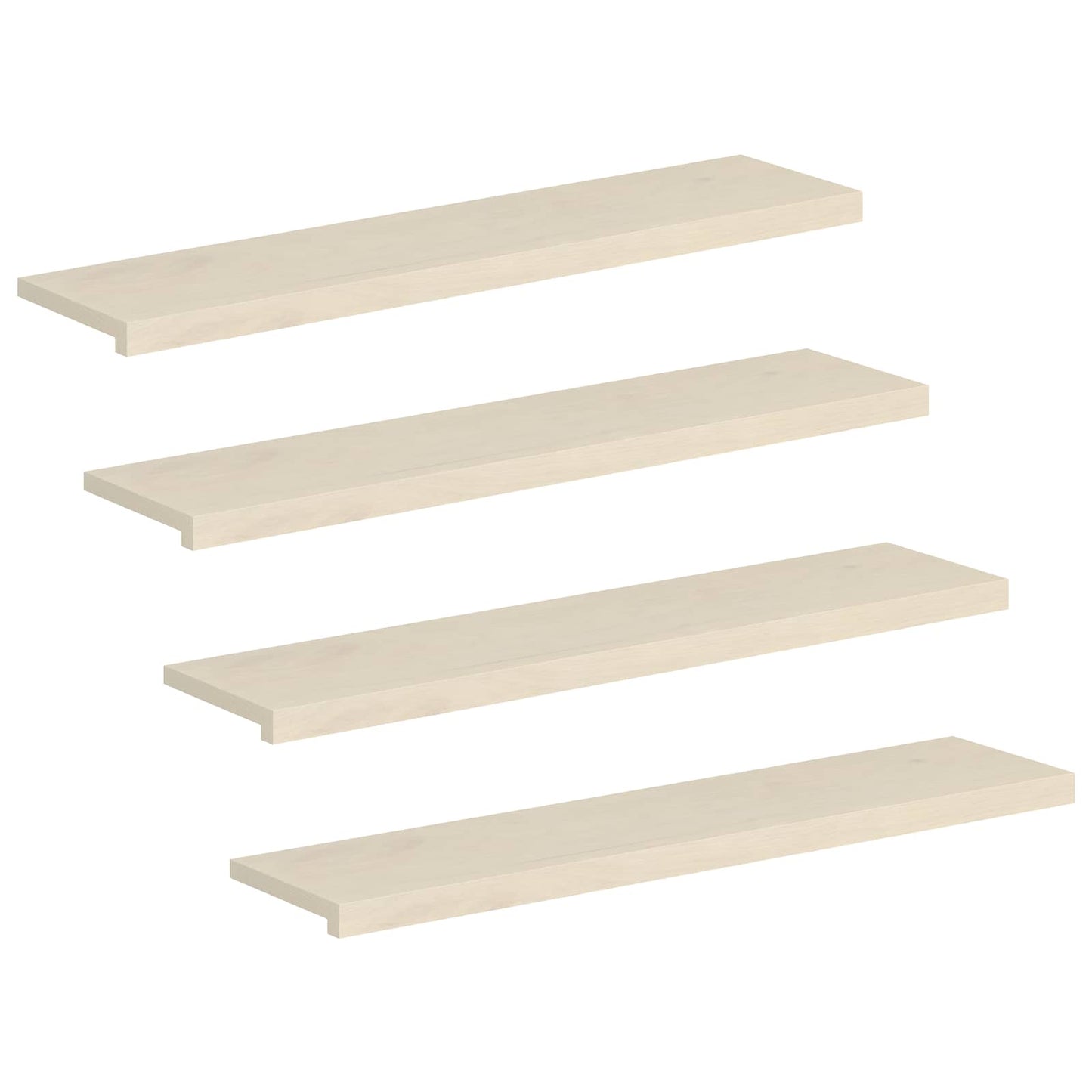 vidaXL Σκαλοπάτι 4 τεμ. 120 x 25 x 2 cm Λευκό Στερεό Ξύλο Δρυός