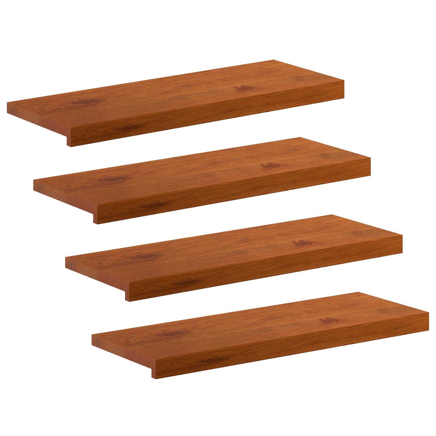 vidaXL Σκαλοπάτι 4 τεμ. 80 x 30 x 2 cm Καφέ Στερεό Ξύλο Δρυός