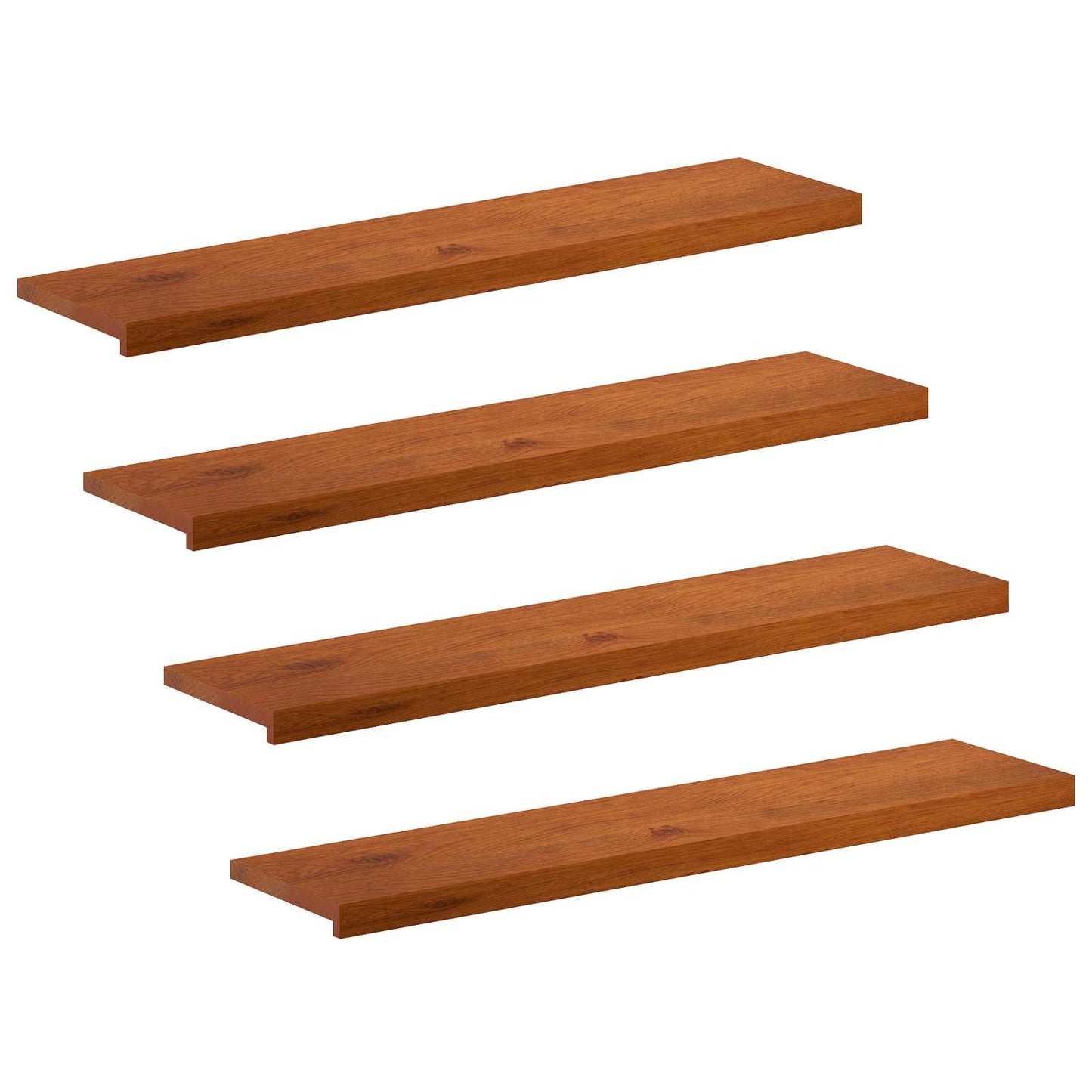 vidaXL Σκαλοπάτι 4 τεμ. 120 x 30 x 2 cm Καφέ Στερεό Ξύλο Δρυός