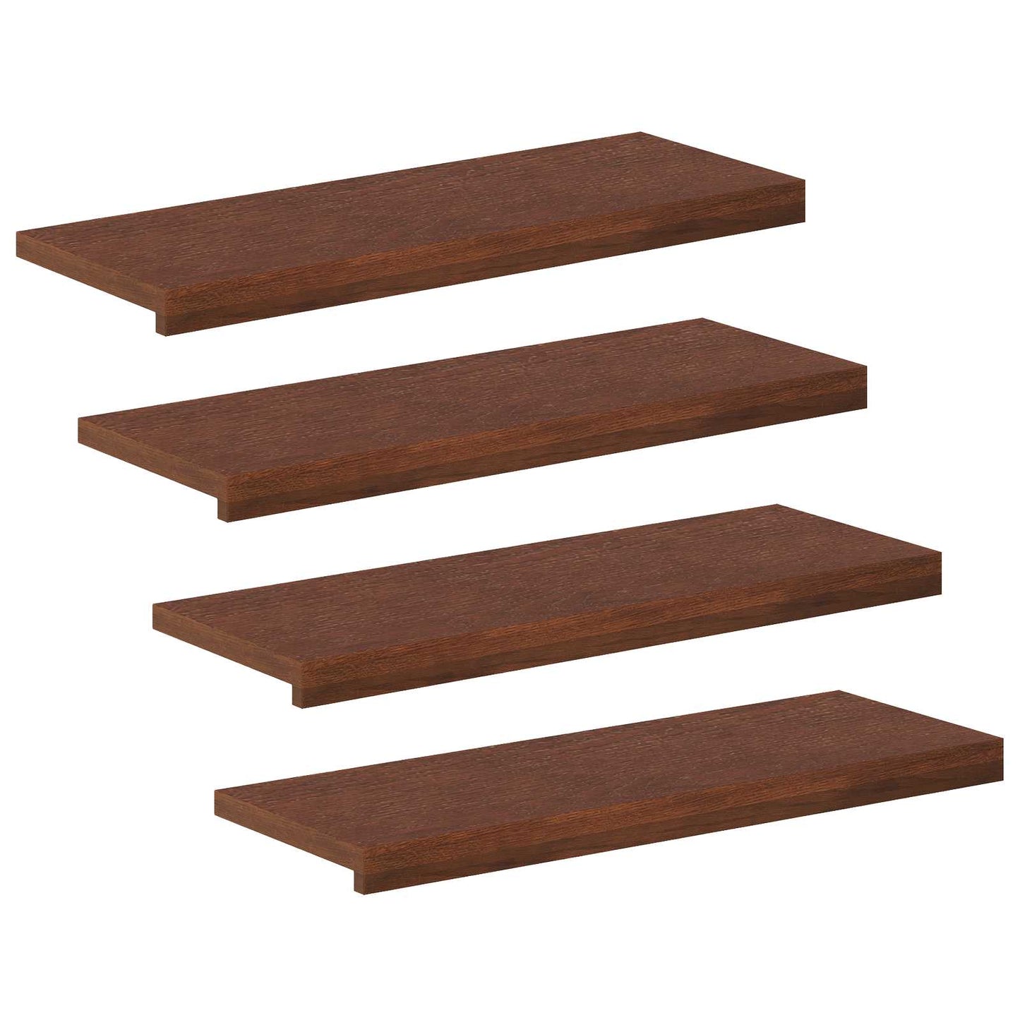 vidaXL Σκαλοπάτι 4 τεμ. 80 x 25 x 2 cm Σκούρο Καφέ Στερεό Ξύλο Δρυός