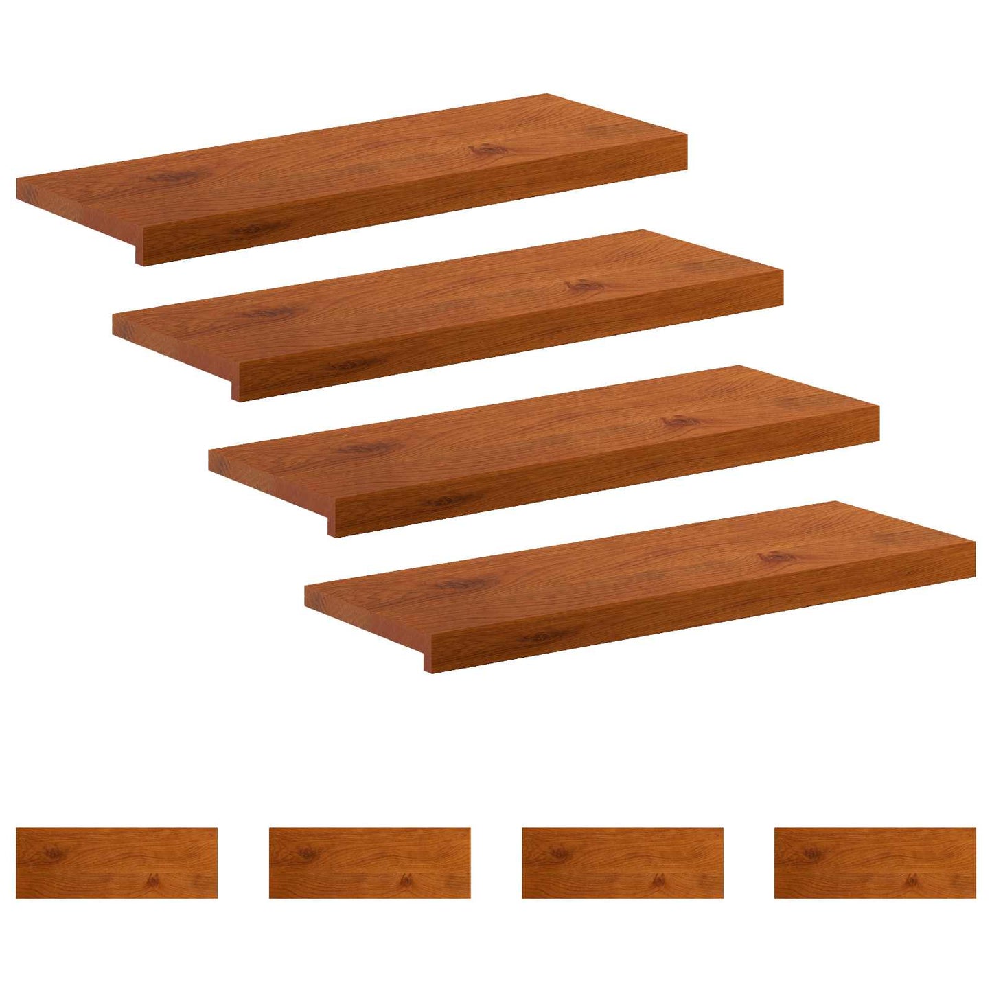 vidaXL Σκαλοπάτι 8 τεμ. 80 x 25 x 2 cm Καφέ Στερεό Ξύλο Δρυός