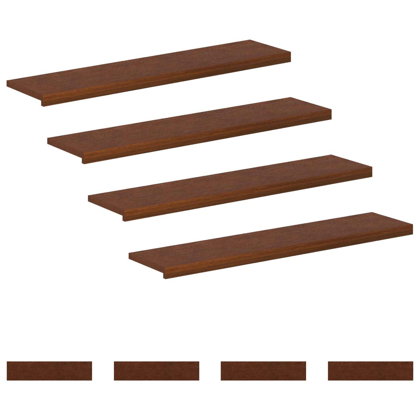 vidaXL Σκαλοπάτι 8 τεμ. 120 x 25 x 2 cm Σκούρο Καφέ Στερεό Ξύλο Δρυός