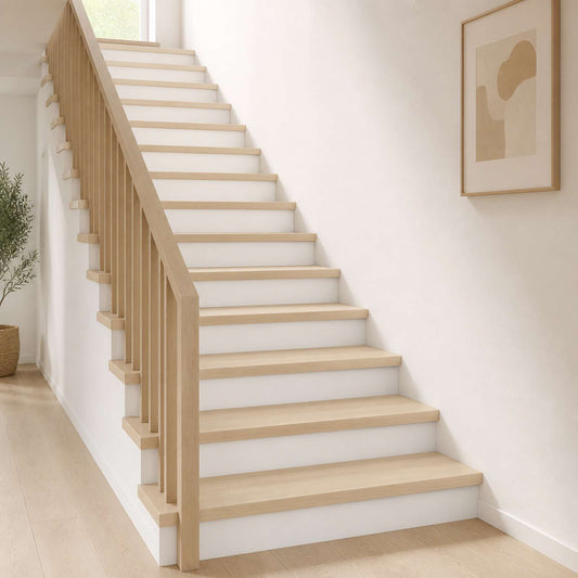 vidaXL Σκαλοπάτι 12 τεμ. 110 x 25 x 2 cm Λευκό Στερεό Ξύλο Δρυός