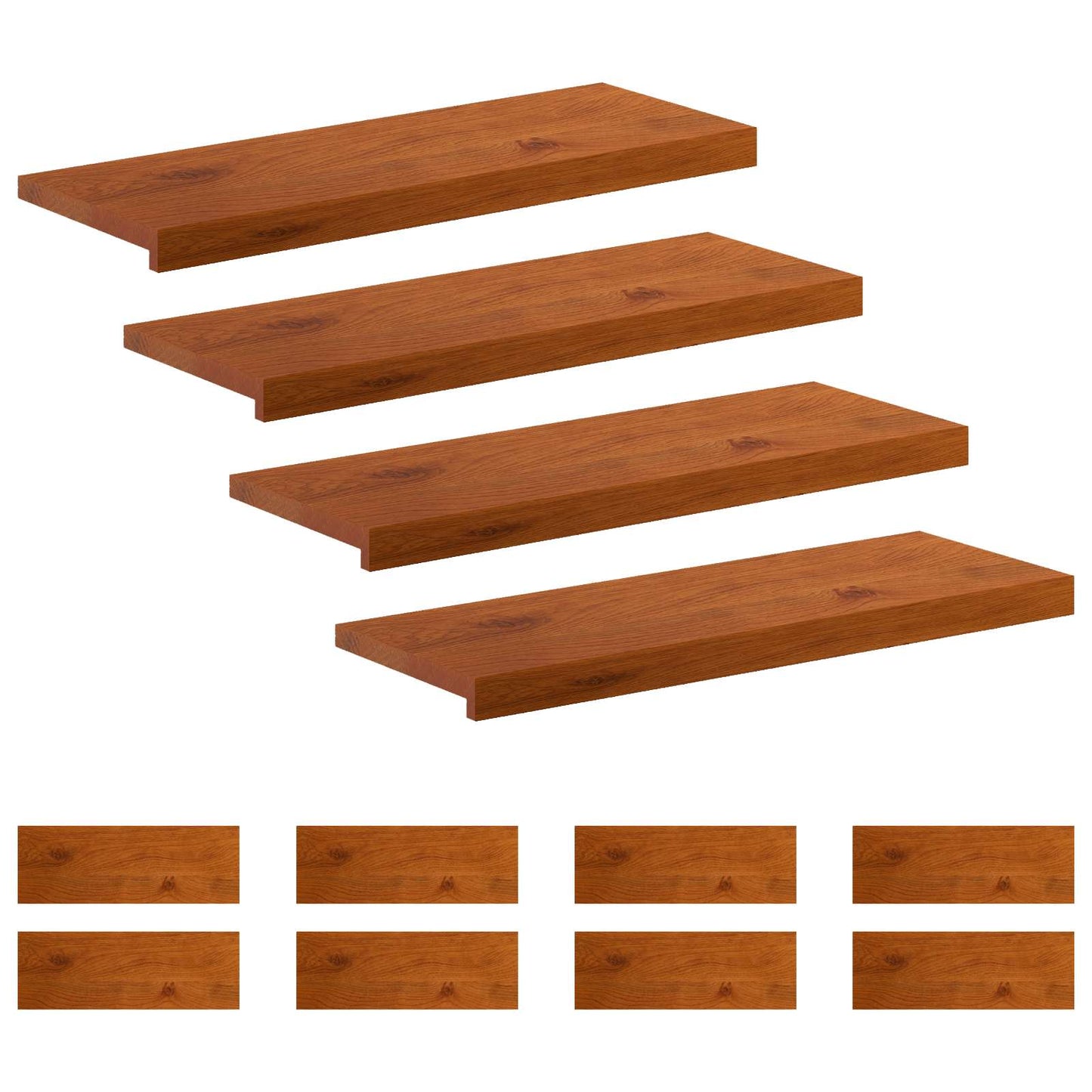vidaXL Σκαλοπάτι 12 τεμ. 70 x 25 x 2 cm Καφέ Στερεό Ξύλο Δρυός