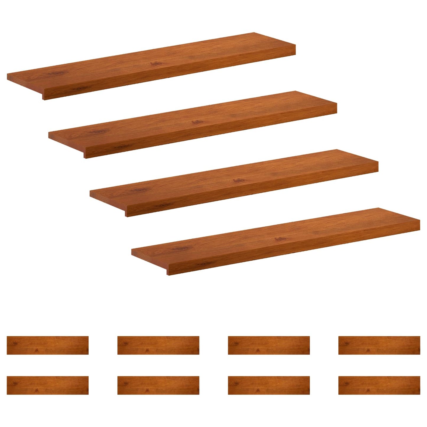 vidaXL Σκαλοπάτι 12 τεμ. 120 x 30 x 2 cm Καφέ Στερεό Ξύλο Δρυός