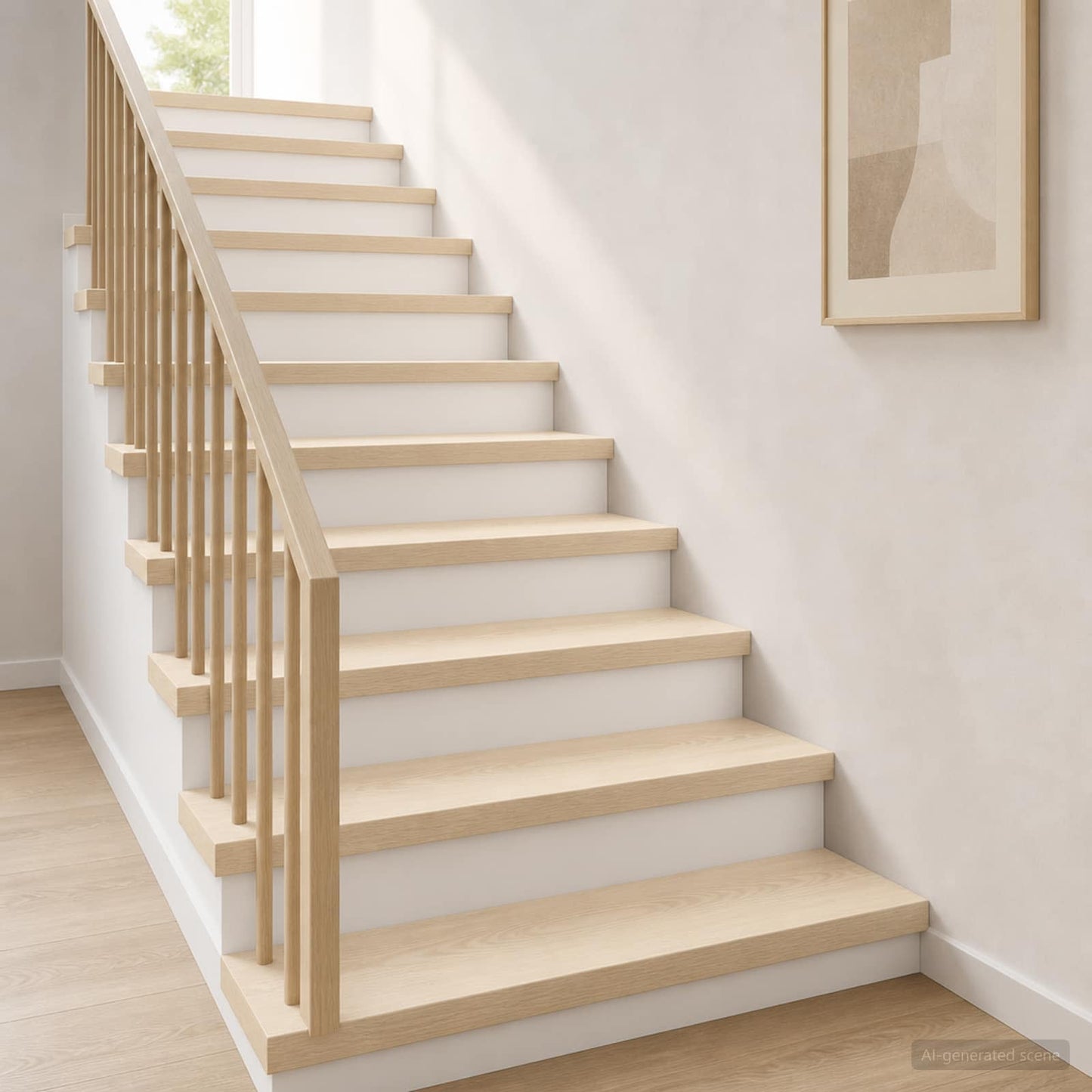 vidaXL Σκαλοπάτι 16 τεμ. 90 x 30 x 2 cm Λευκό Στερεό Ξύλο Δρυός