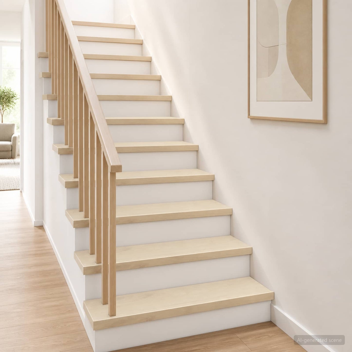 vidaXL Σκαλοπάτι 16 τεμ. 120 x 25 x 2 cm Λευκό Στερεό Ξύλο Δρυός