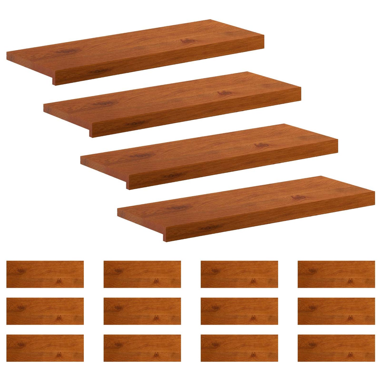 vidaXL Σκαλοπάτι 16 τεμ. 70 x 25 x 2 cm Καφέ Στερεό Ξύλο Δρυός