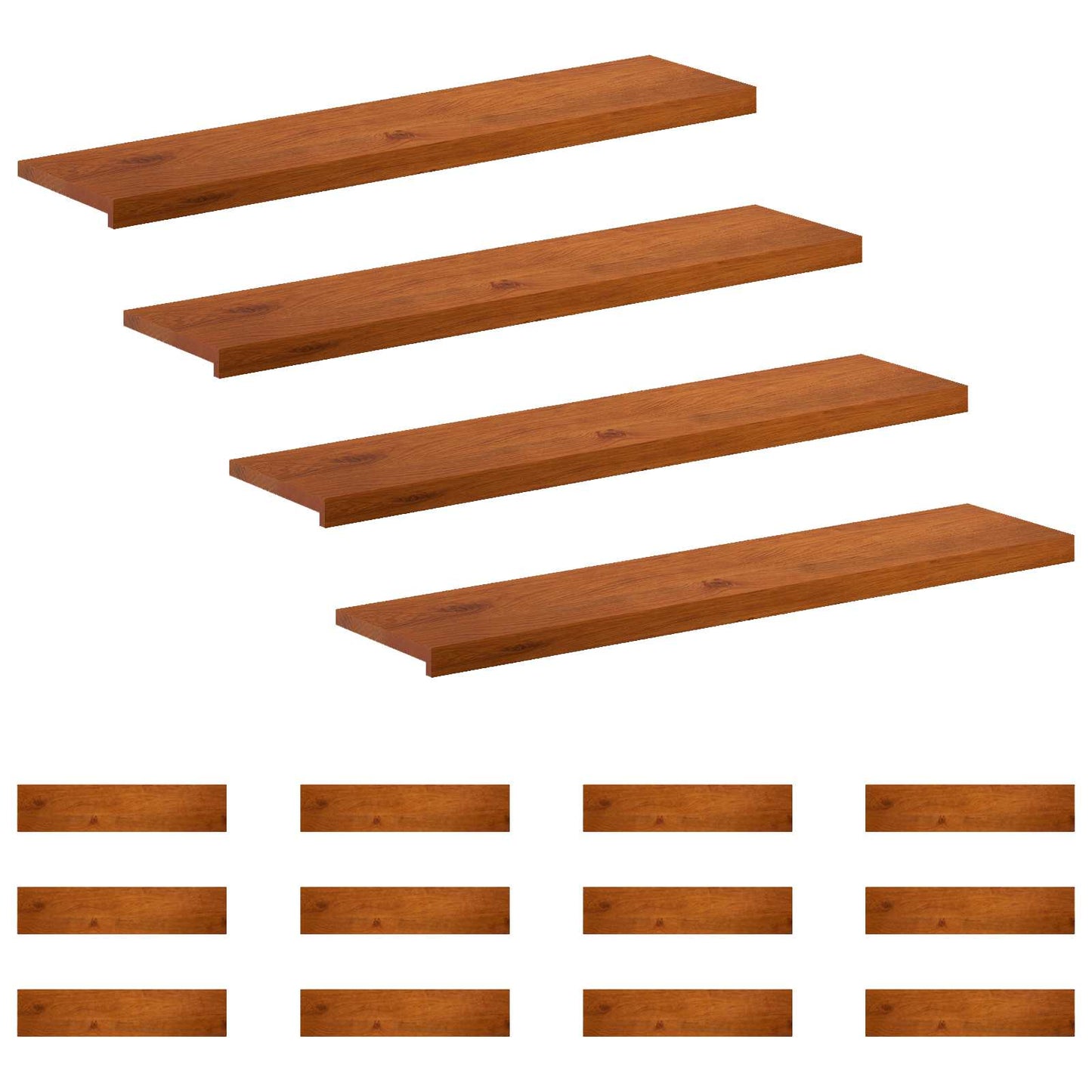 vidaXL Σκαλοπάτι 16 τεμ. 110 x 25 x 2 cm Καφέ Στερεό Ξύλο Δρυός