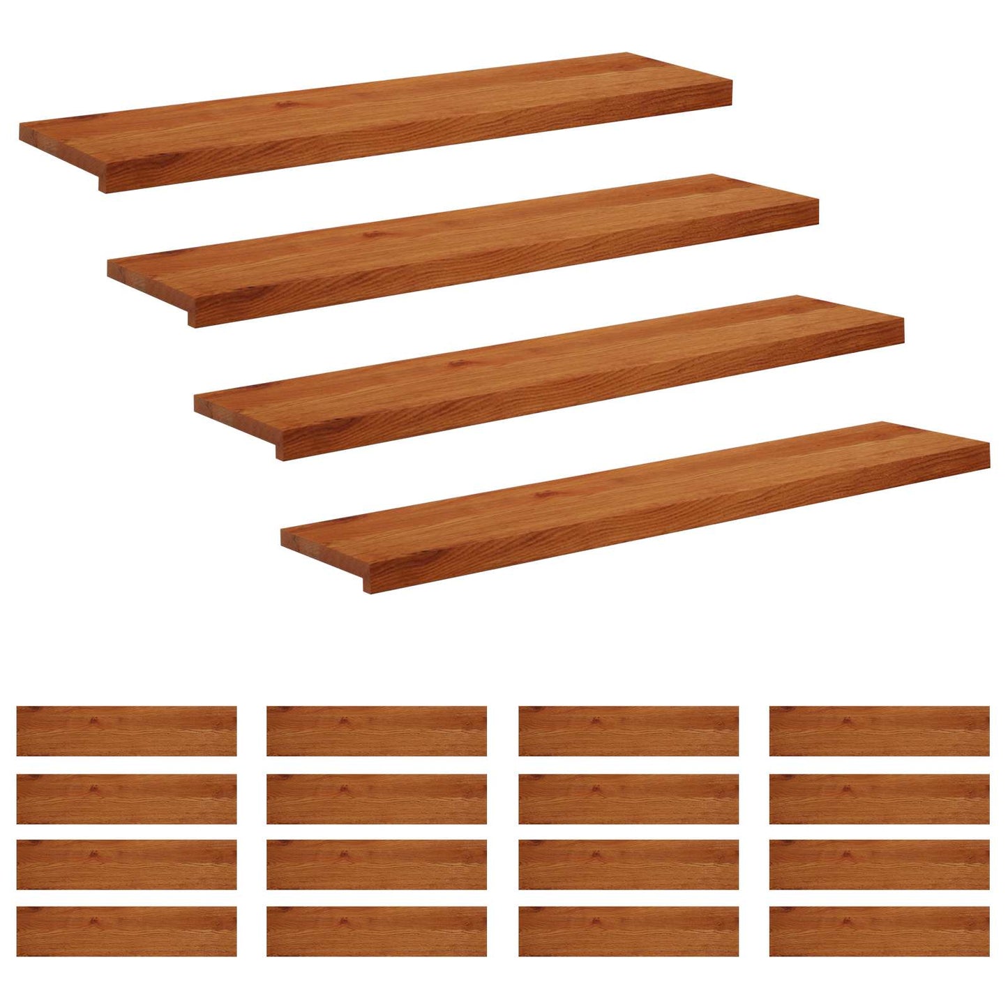 vidaXL Σκαλοπάτι 20 τεμ. 110 x 25 x 2 cm Καφέ Στερεό Ξύλο Δρυός