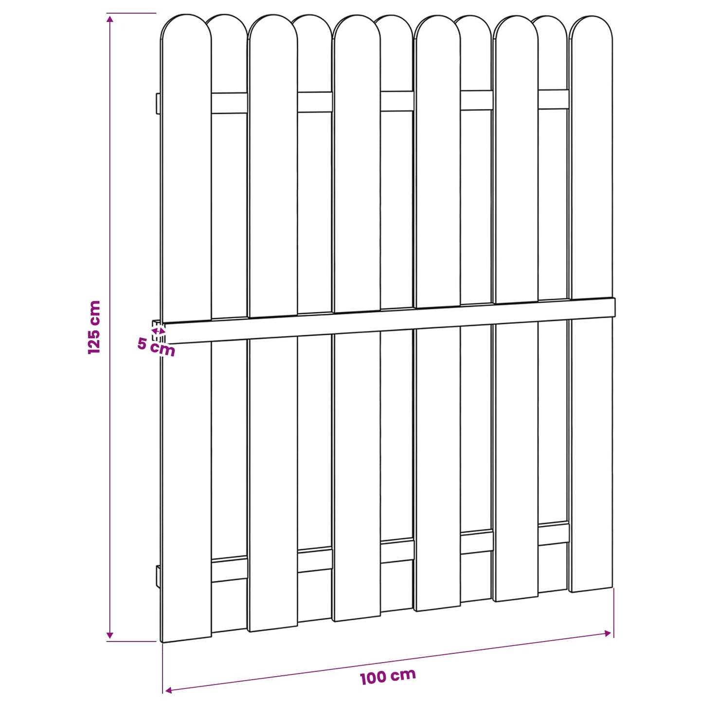 vidaXL Πύλη Κήπου 100 x 125 cm Μασίφ Ξύλο Πεύκου Πράσινο
