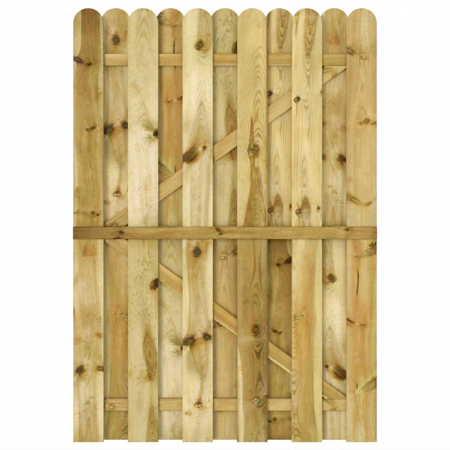 vidaXL Πύλη Κήπου 100 x 150 cm Μασίφ Ξύλο Πεύκου Πράσινο