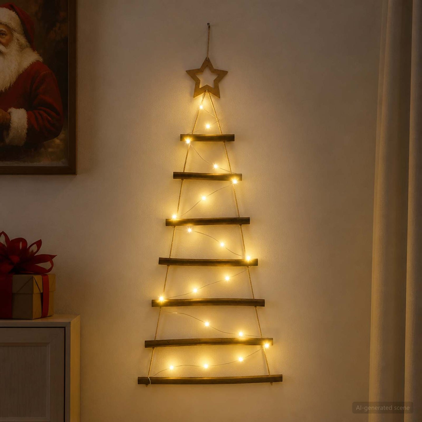 vidaXL Κρεμαστό Χριστουγεννιάτικο Δέντρο 90 εκ. 30 LED Θερμό λευκό