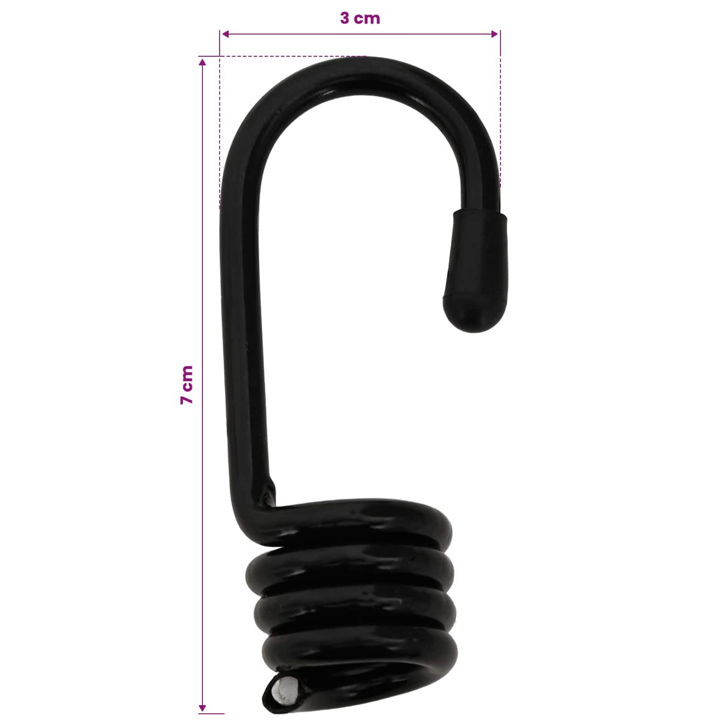 vidaXL Άγκιστρα 24 τεμ. Μαύρο 8 mm x 5 cm Ατσάλι