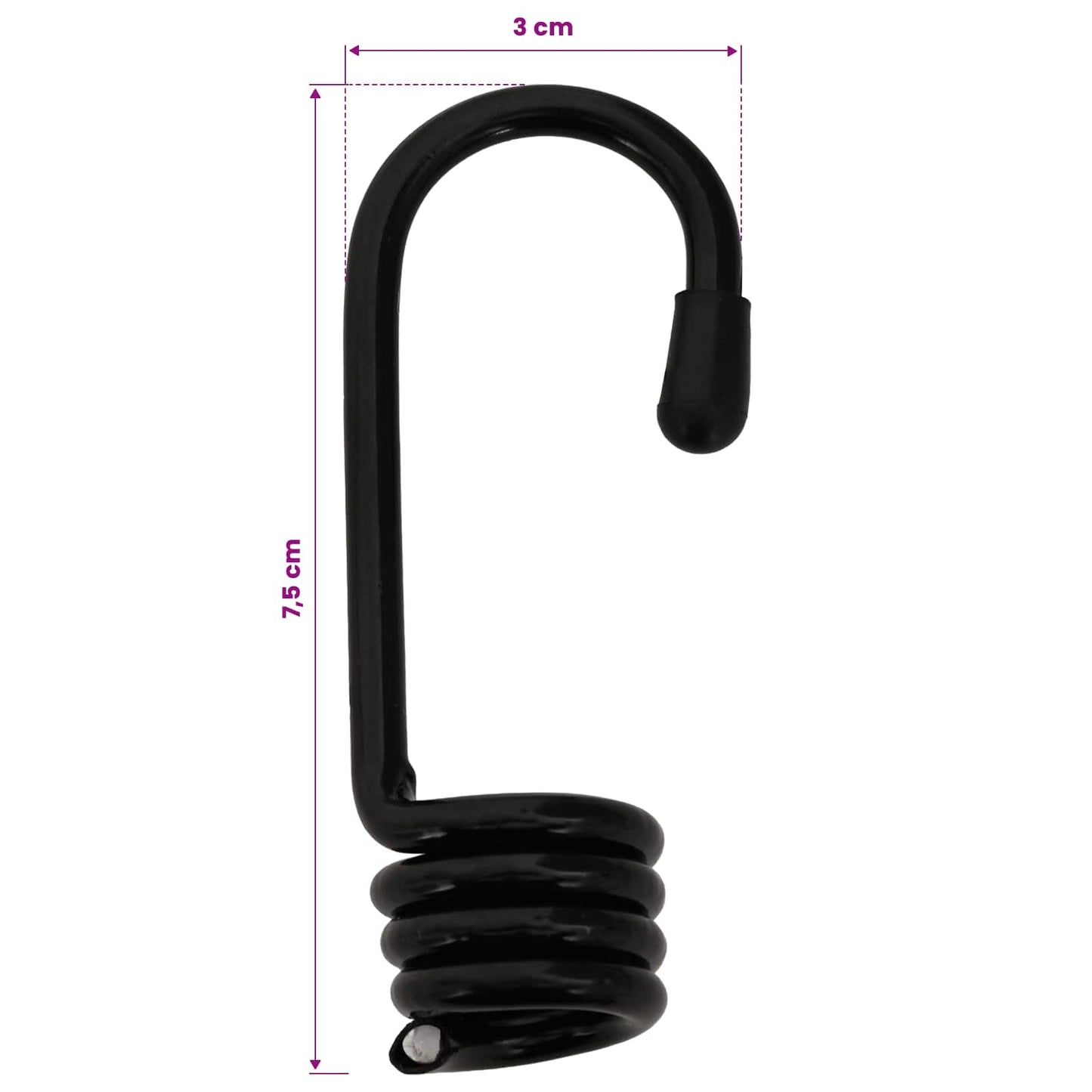 vidaXL Άγκιστρα 24 τεμ. Μαύρο 10 mm x 5 cm Ατσάλι