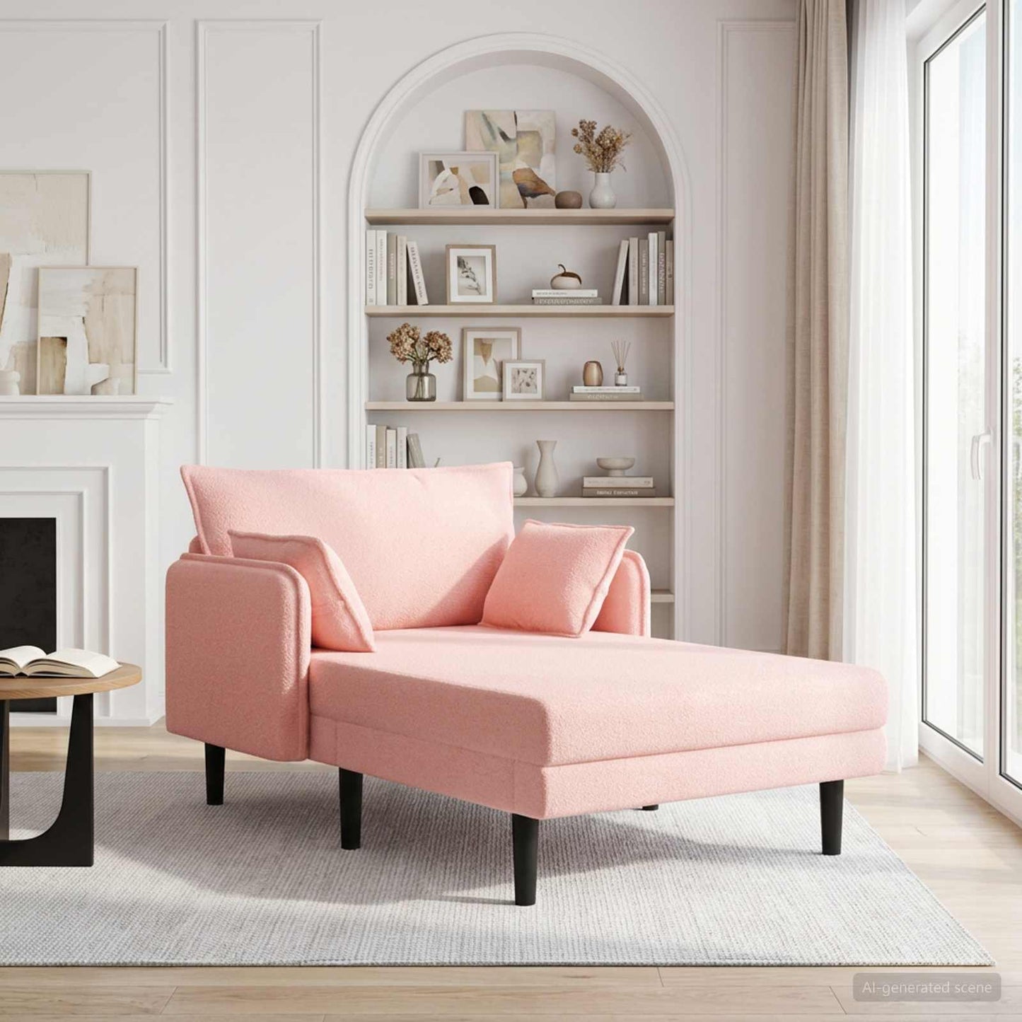 vidaXL Μεγάλο ανάκλιντρο Ροζ Μπουκλέ