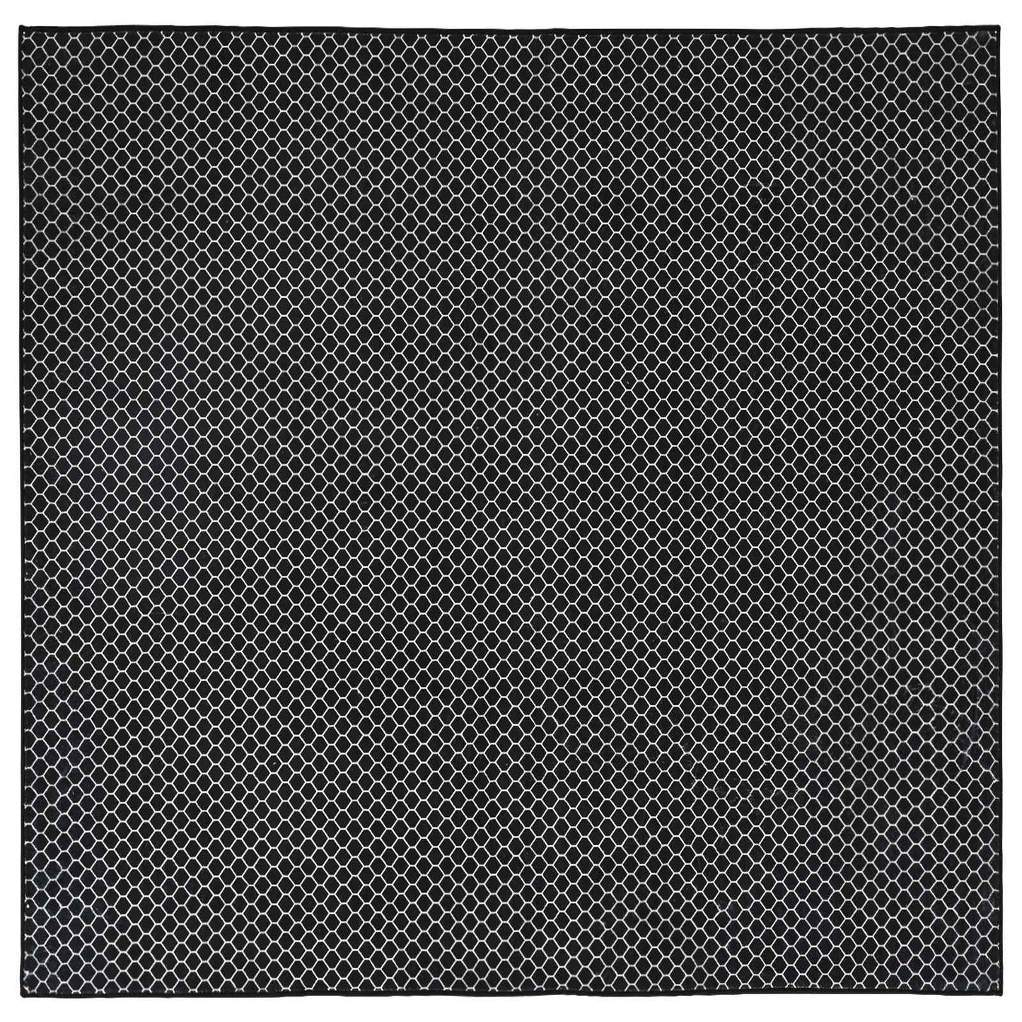 vidaXL Χαλί ORIZ Μαύρο μοτίβο πλέγματος 200 x 200 cm 100% Πολυεστέρας