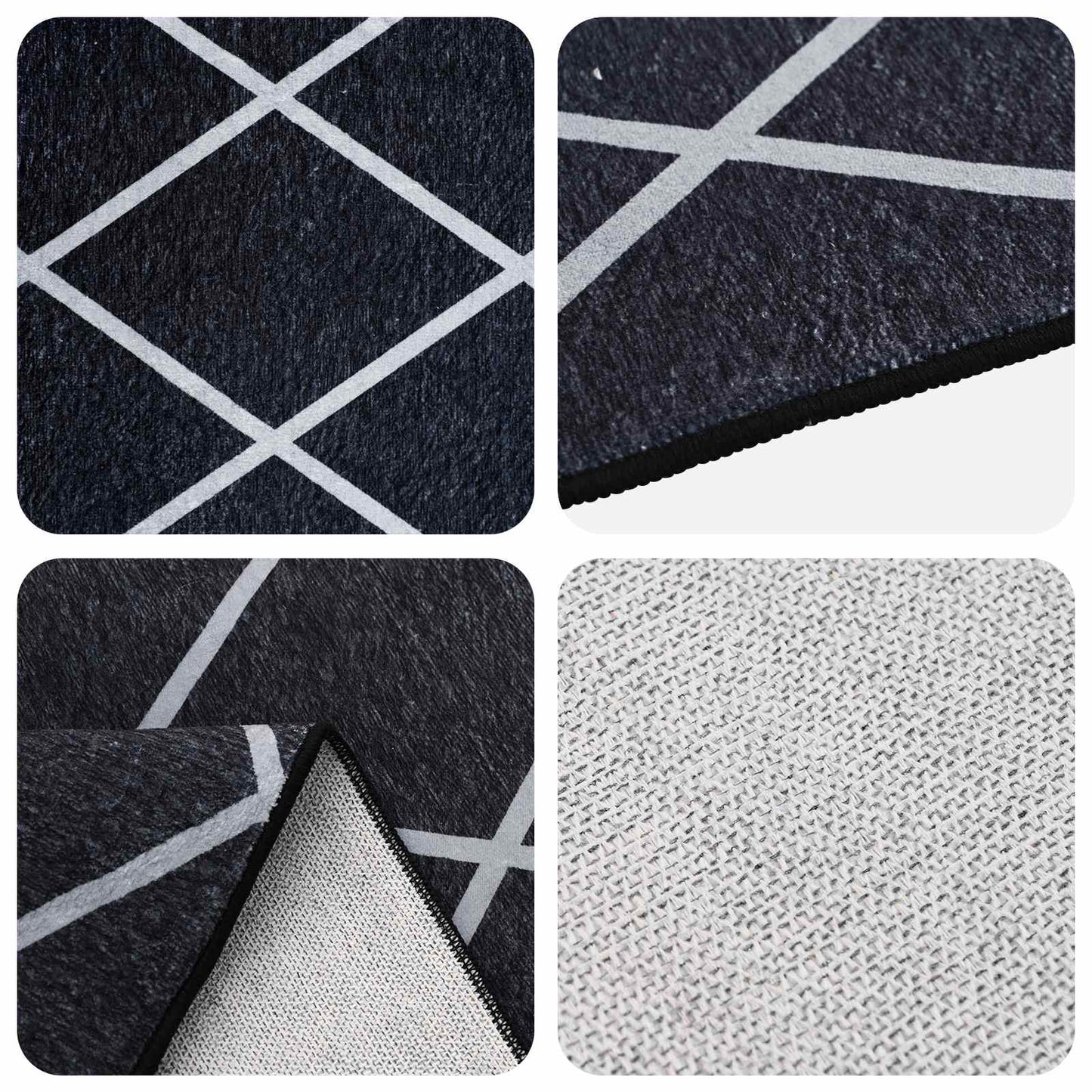 vidaXL Χαλί ORIZ Μαύρο διαμαντένιο σχέδιο 120 x 170 cm