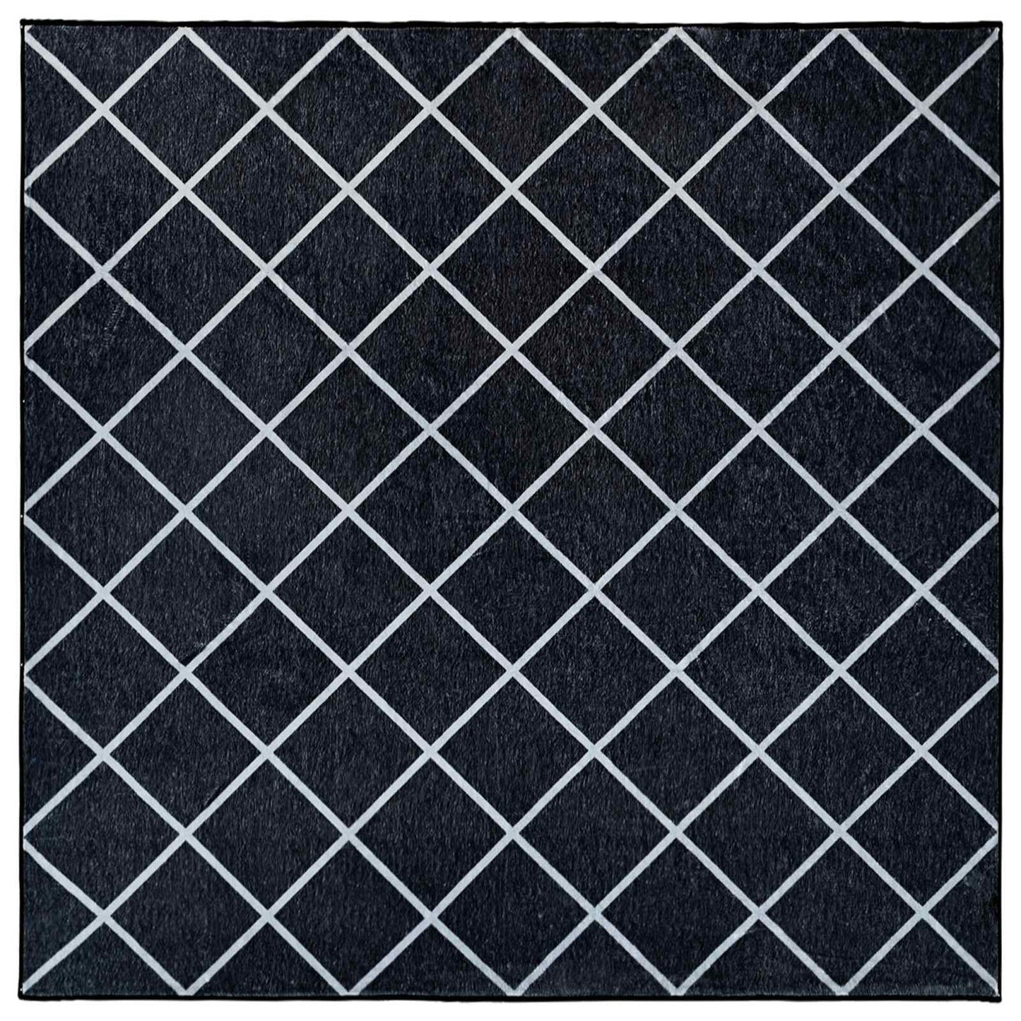 vidaXL Χαλί ORIZ Μαύρο διαμαντένιο σχέδιο 160 x 160 cm