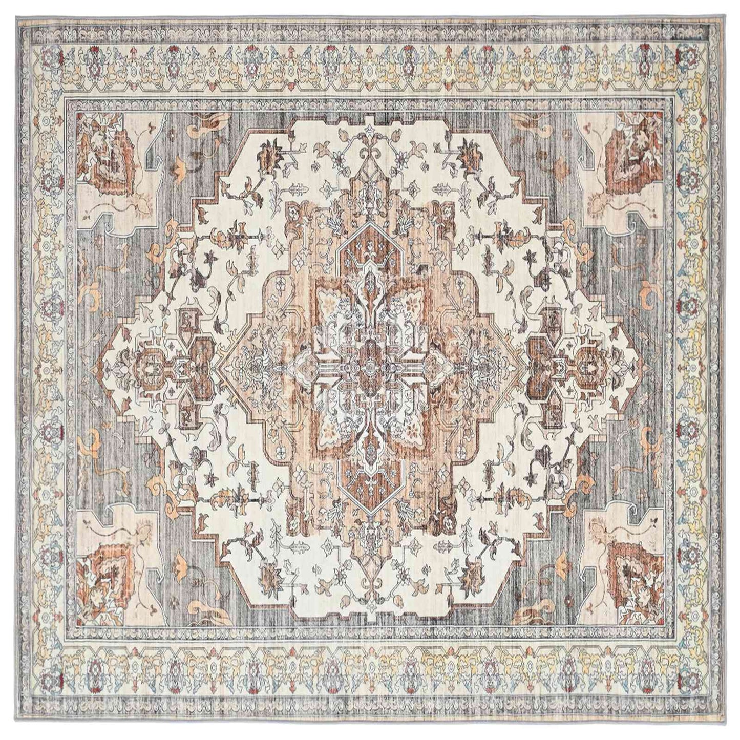 vidaXL Χαλί ORIZ Καφέ 200 x 200 cm 100% Πολυεστέρας