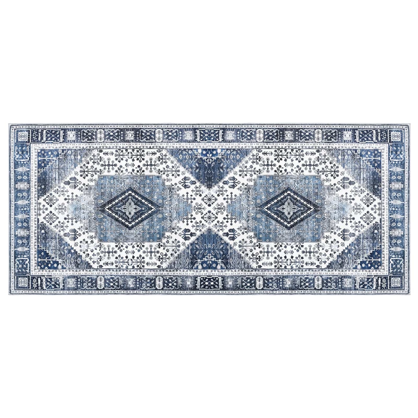 vidaXL Χαλί ORIZ Σκούρο Μπλε 80 x 200 cm 100% Πολυεστέρας