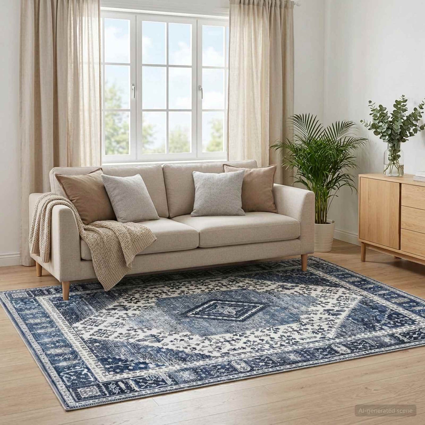 vidaXL Χαλί ORIZ Σκούρο Μπλε 240 x 340 cm 100% Πολυεστέρας