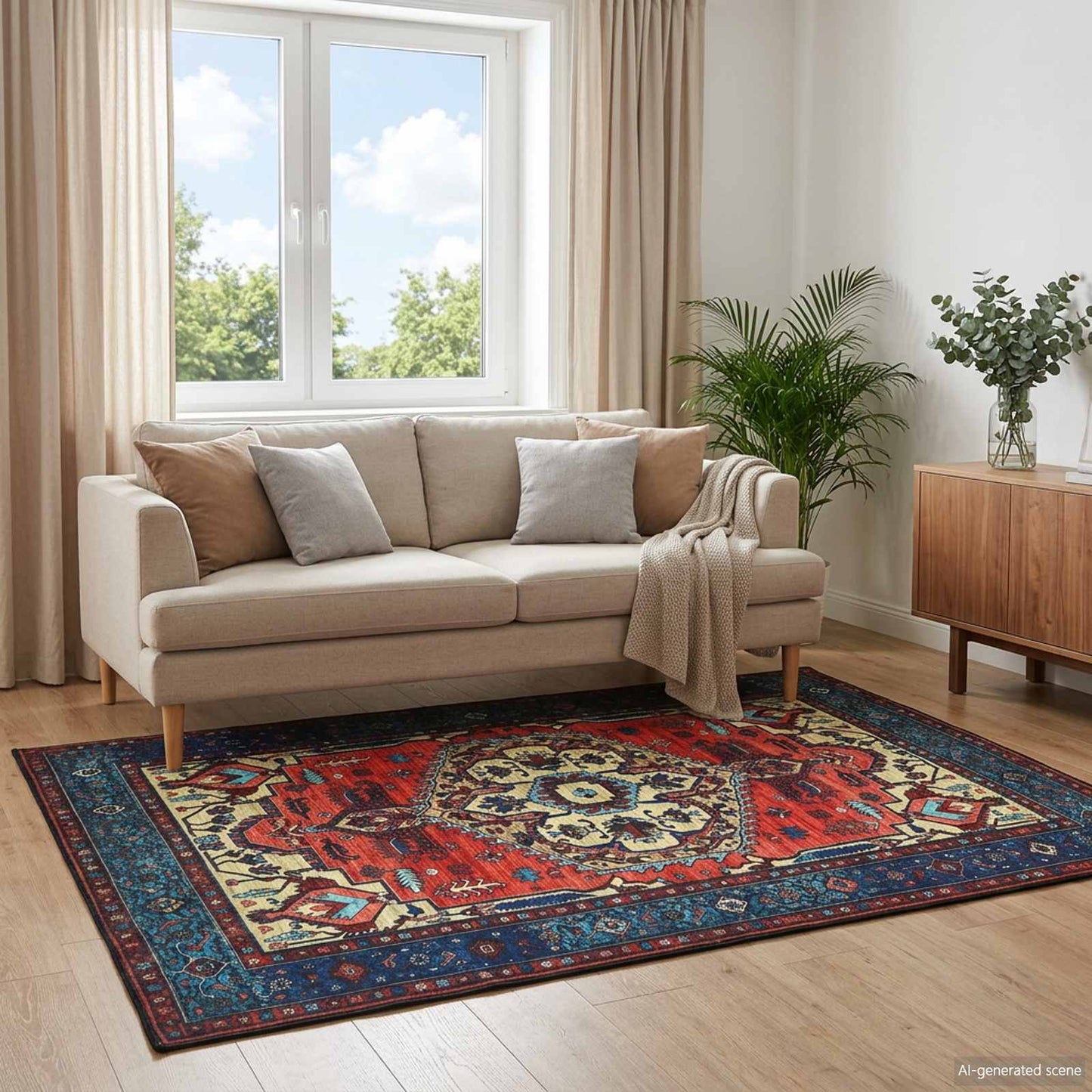 vidaXL Χαλί ORIZ Κόκκινο 120 x 170 cm 100% Πολυεστέρας
