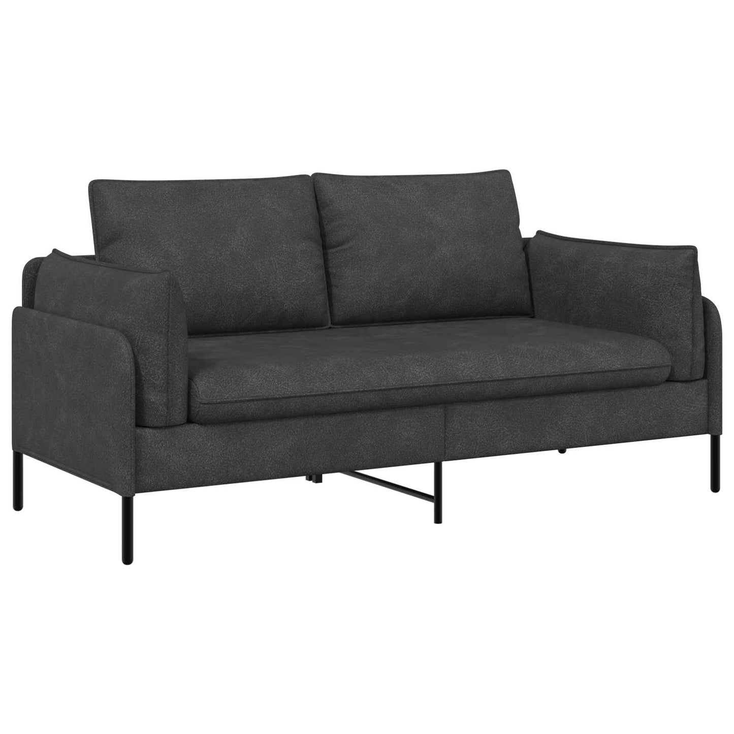 vidaXL Καναπές 2 ατόμων Μαύρο 188 x 81 x 89 εκ. Τεχνητό Δέρμα