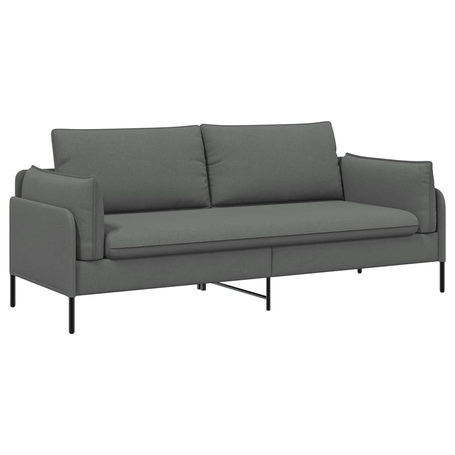 vidaXL 3-Θέσιος καναπές Σκούρο Γκρι 222 x 81 x 89 εκ. Ύφασμα