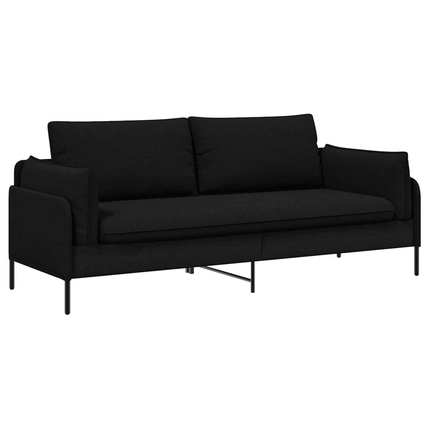 vidaXL 3-Θέσιος καναπές Μαύρο 222 x 81 x 89 εκ. Ύφασμα