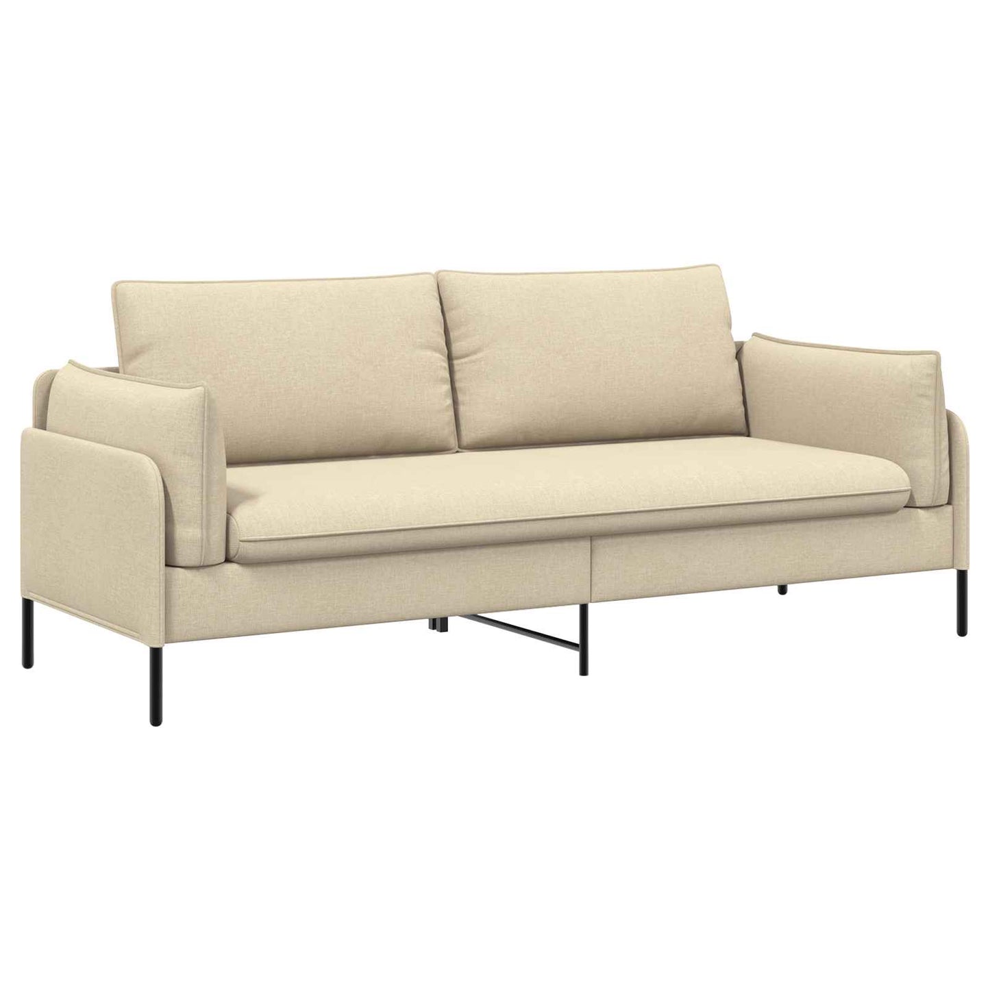 vidaXL 3-Θέσιος καναπές Κρεμ 222 x 81 x 89 εκ. Ύφασμα