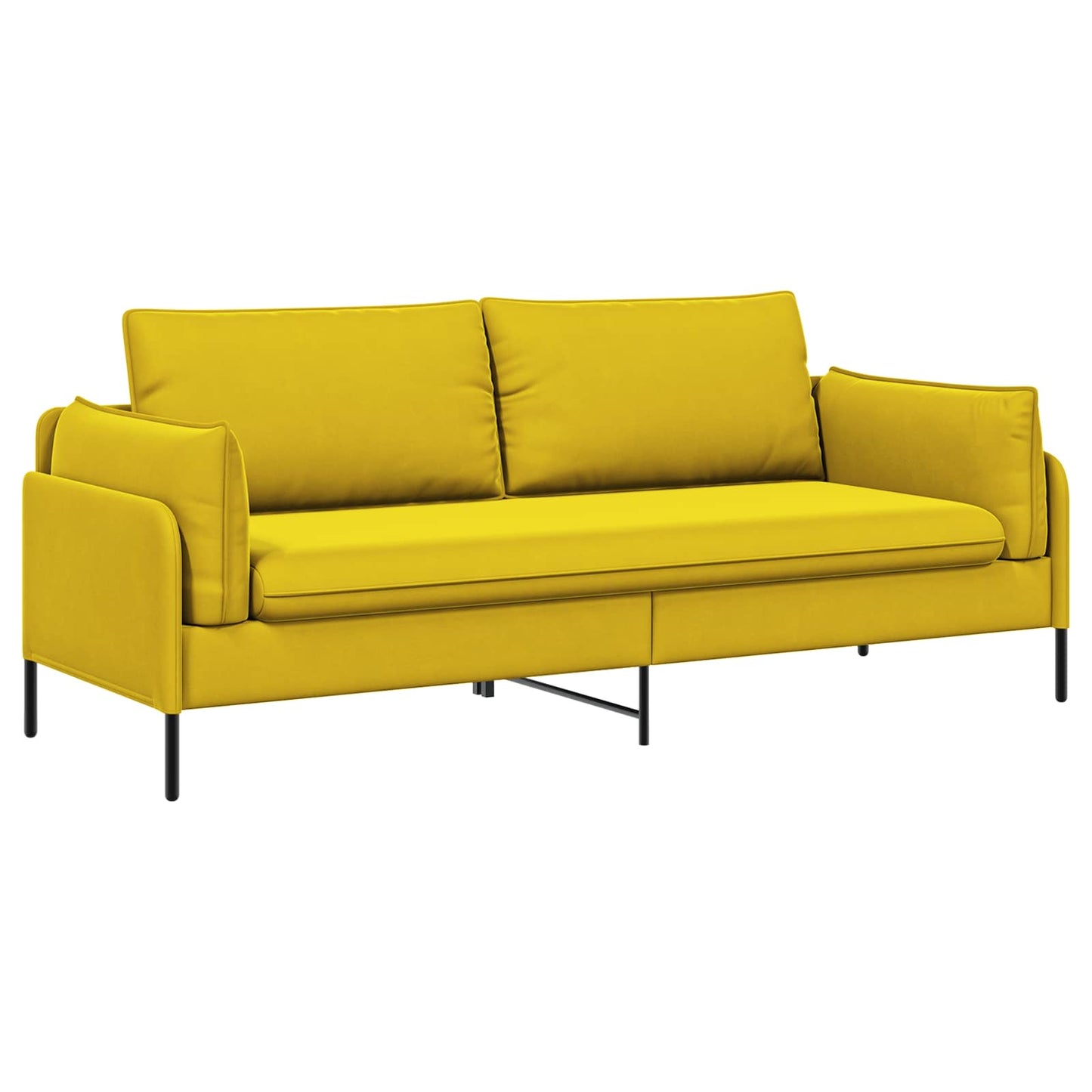 vidaXL 3-Θέσιος καναπές 3-θέσιο Κίτρινο 222 x 81 x 89 εκ. Βελούδο