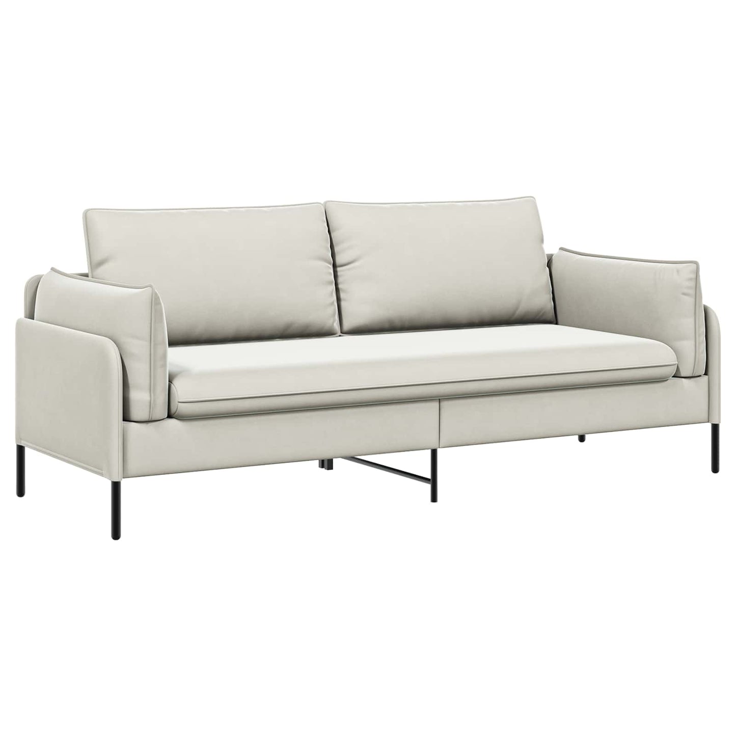 vidaXL 3-Θέσιος καναπές Κρεμ 222 x 81 x 89 εκ. Βελούδο