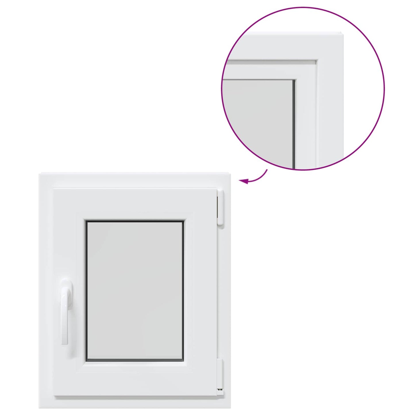 vidaXL Παράθυρο Κάτω Στρώματος RISOR 50 x 55 εκ PVC και Γυαλί