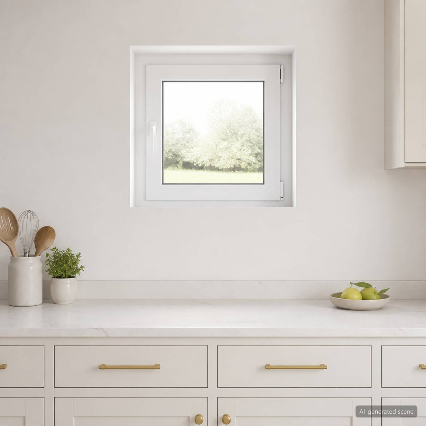 vidaXL Παράθυρο Κάτω Στρώματος RISOR 55 x 55 εκ PVC και Γυαλί