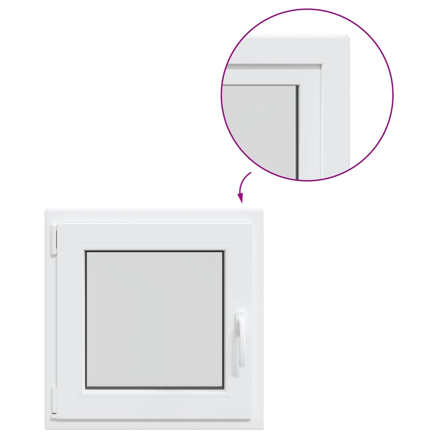 vidaXL Παράθυρο Κάτω Στρώματος RISOR 70 x 70 cm PVC και Γυαλί