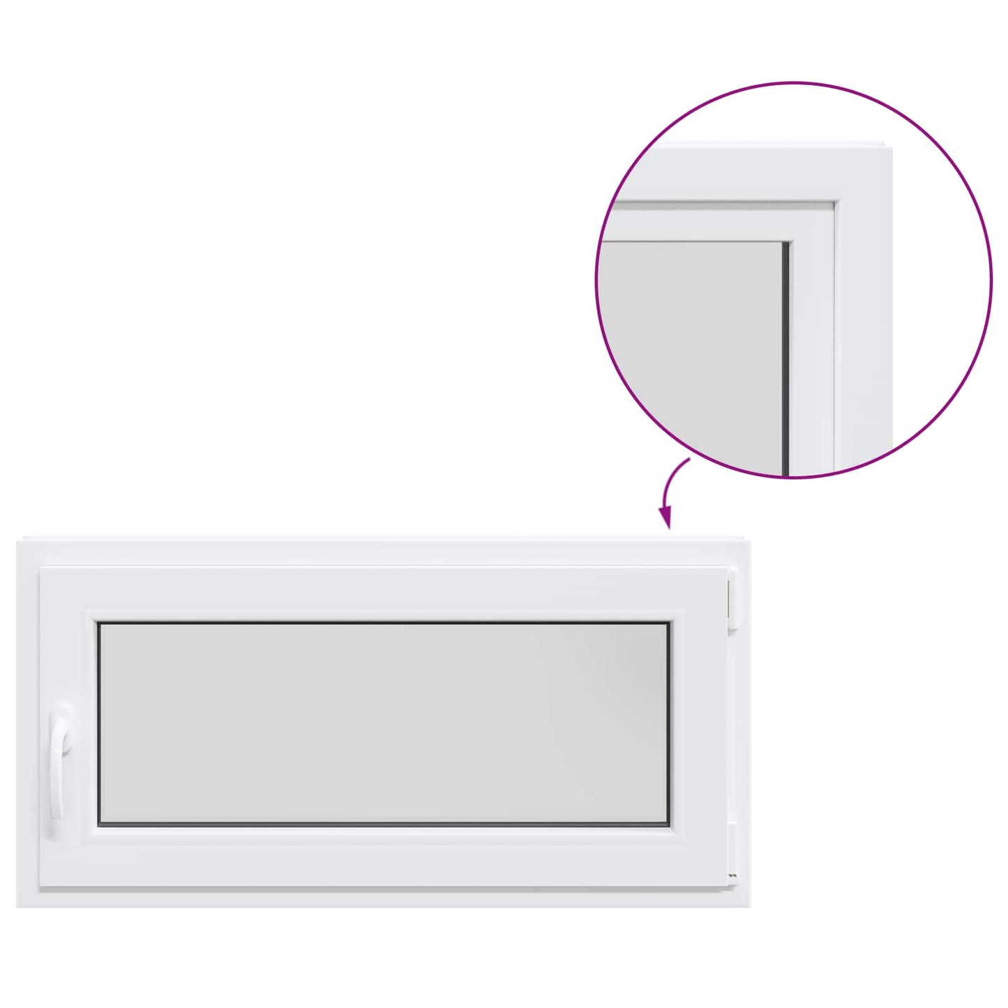 vidaXL Παράθυρο Κάτω Στρώματος RISOR 100 x 55 cm PVC και Γυαλί