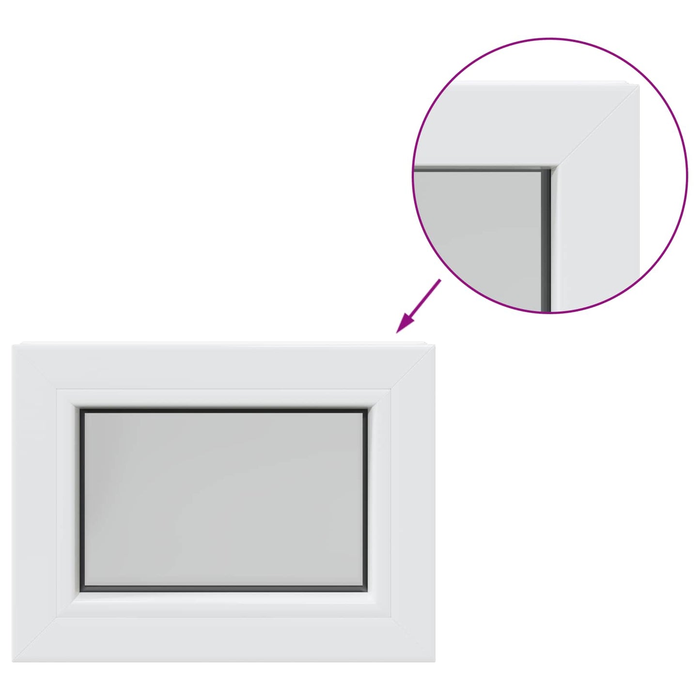 vidaXL Παράθυρο Υπογείου RISOR 35 x 30 εκ. PVC και Γυαλί