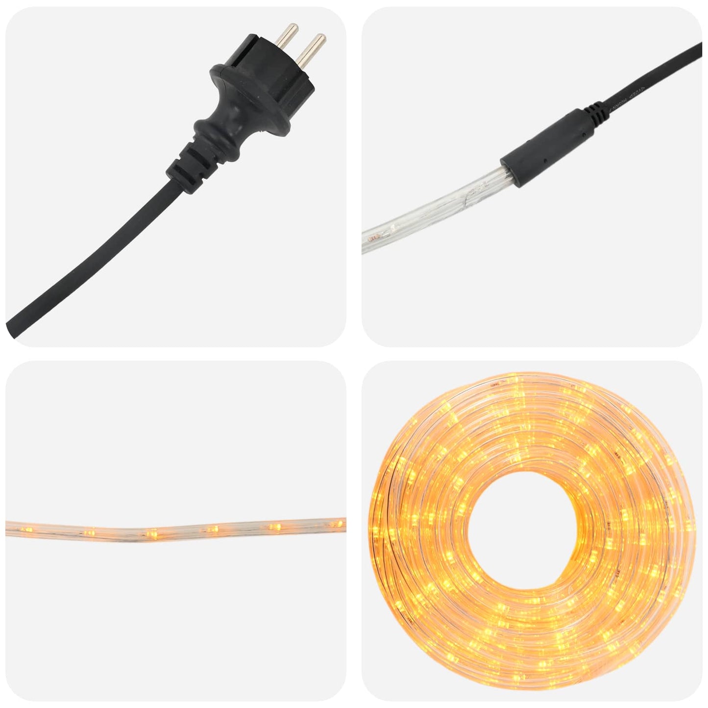 vidaXL Χριστουγεννιάτικος φωτοσωλήνας LED 1200 LED Κίτρινο 50 m
