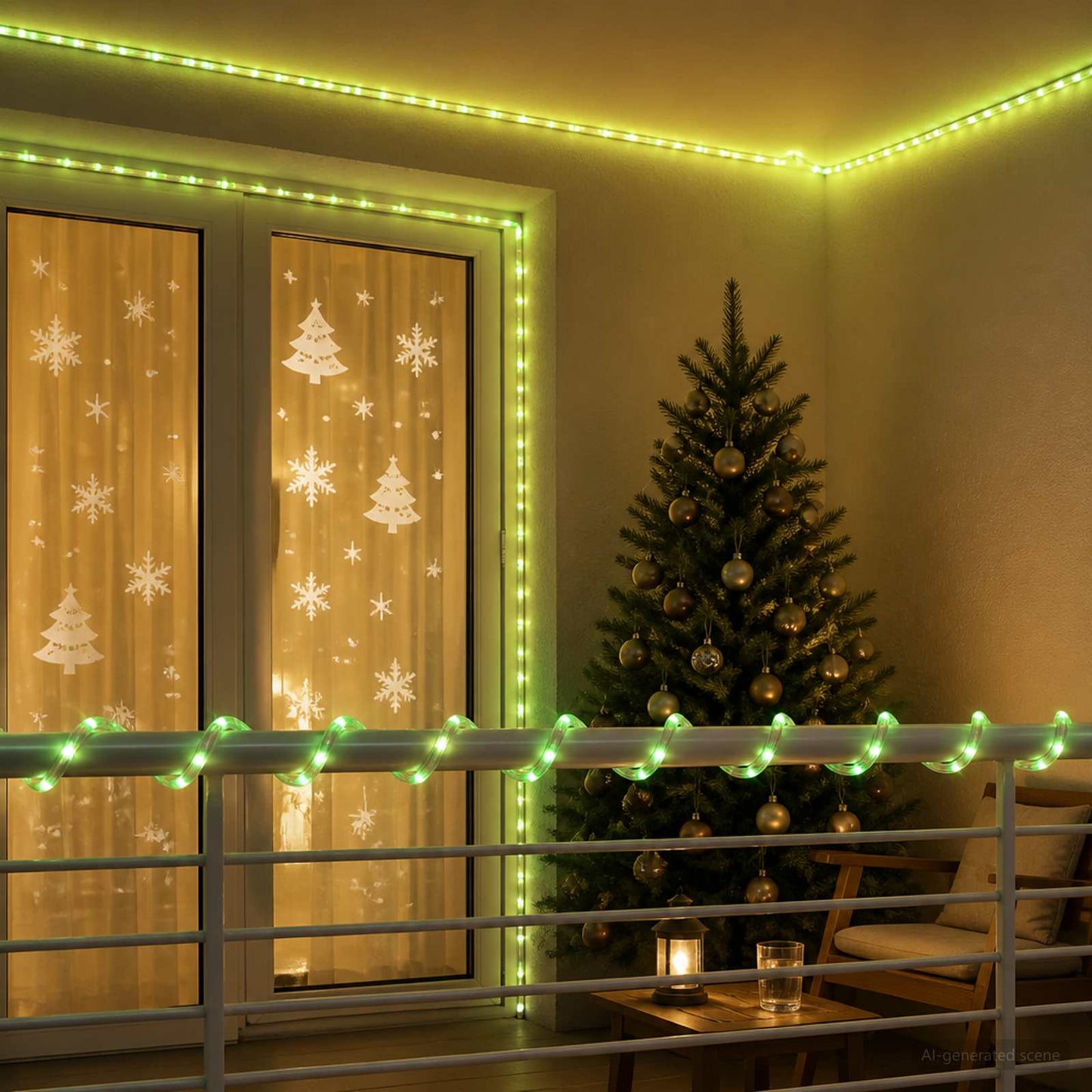 vidaXL Χριστουγεννιάτικος φωτοσωλήνας LED 2400 LED Πράσινο 100 m