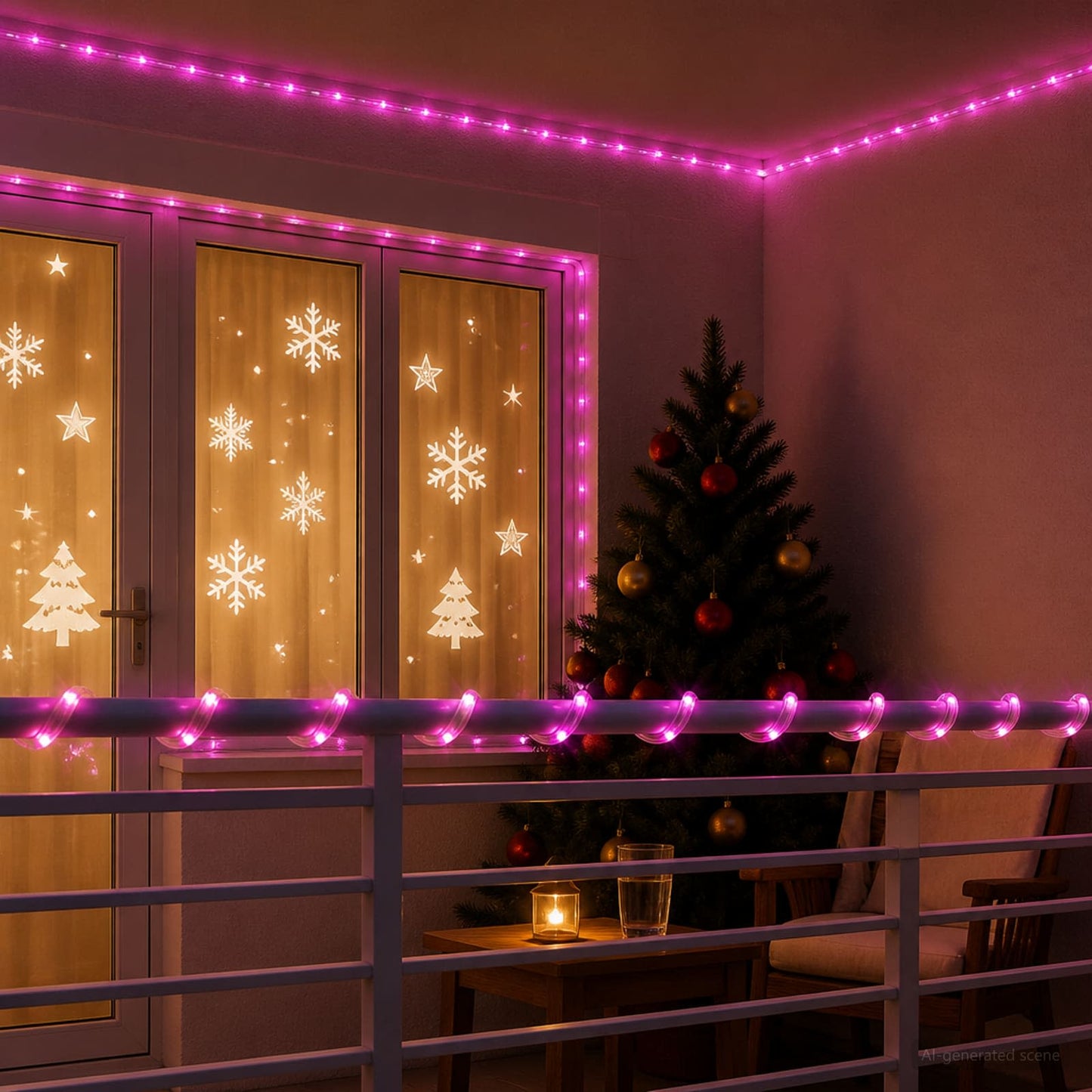 vidaXL Χριστουγεννιάτικος φωτοσωλήνας LED 2400 LED Ροζ 100 m