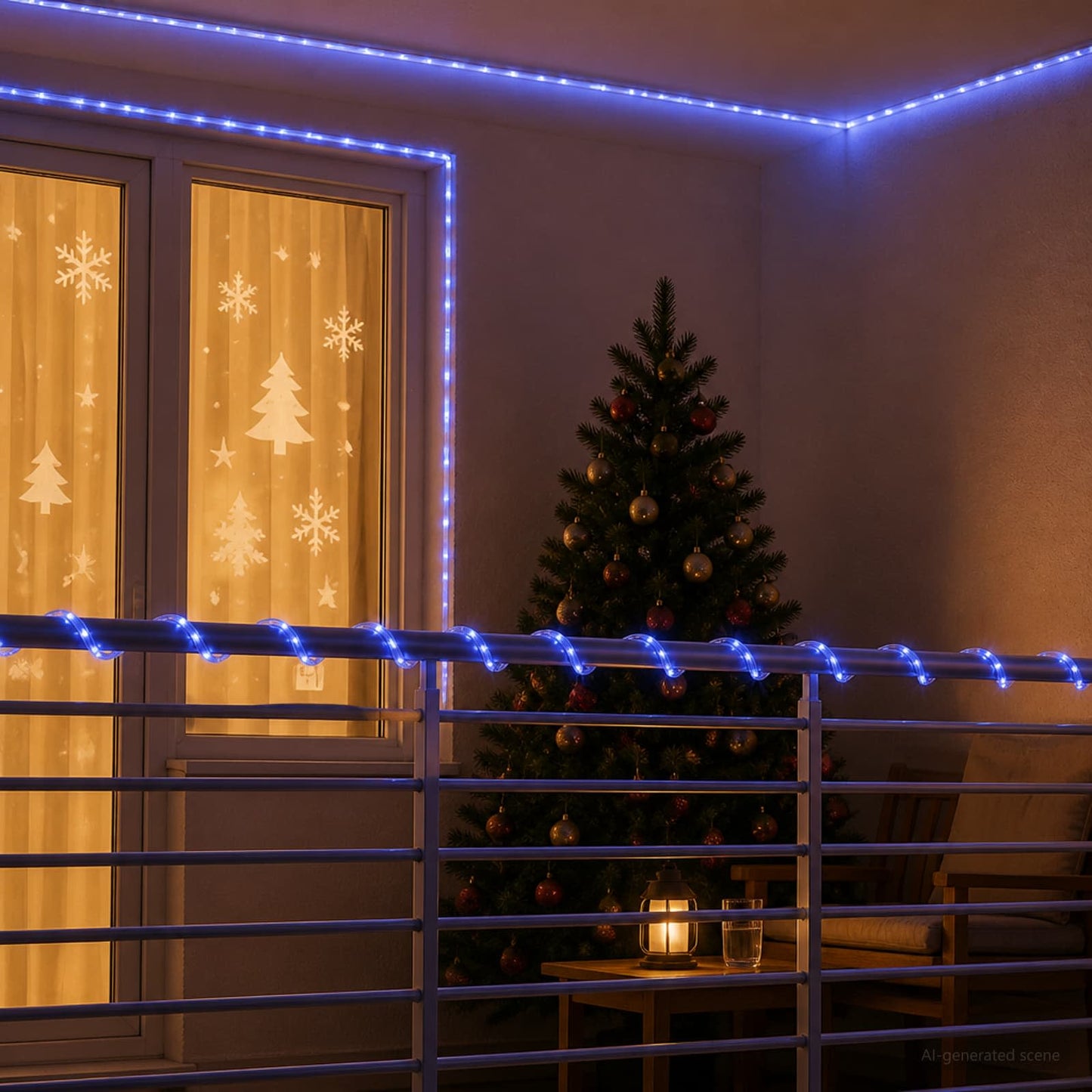 vidaXL Χριστουγεννιάτικος φωτοσωλήνας LED 2400 LED Μπλε 100 m