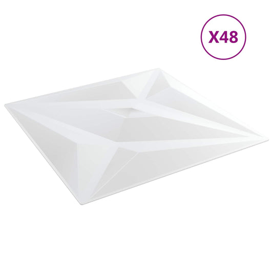 vidaXL Πάνελ τοίχου Αστέρι 12 pcs Λευκό αστέρι 50 x 50 cm Φελιζόλ XPS