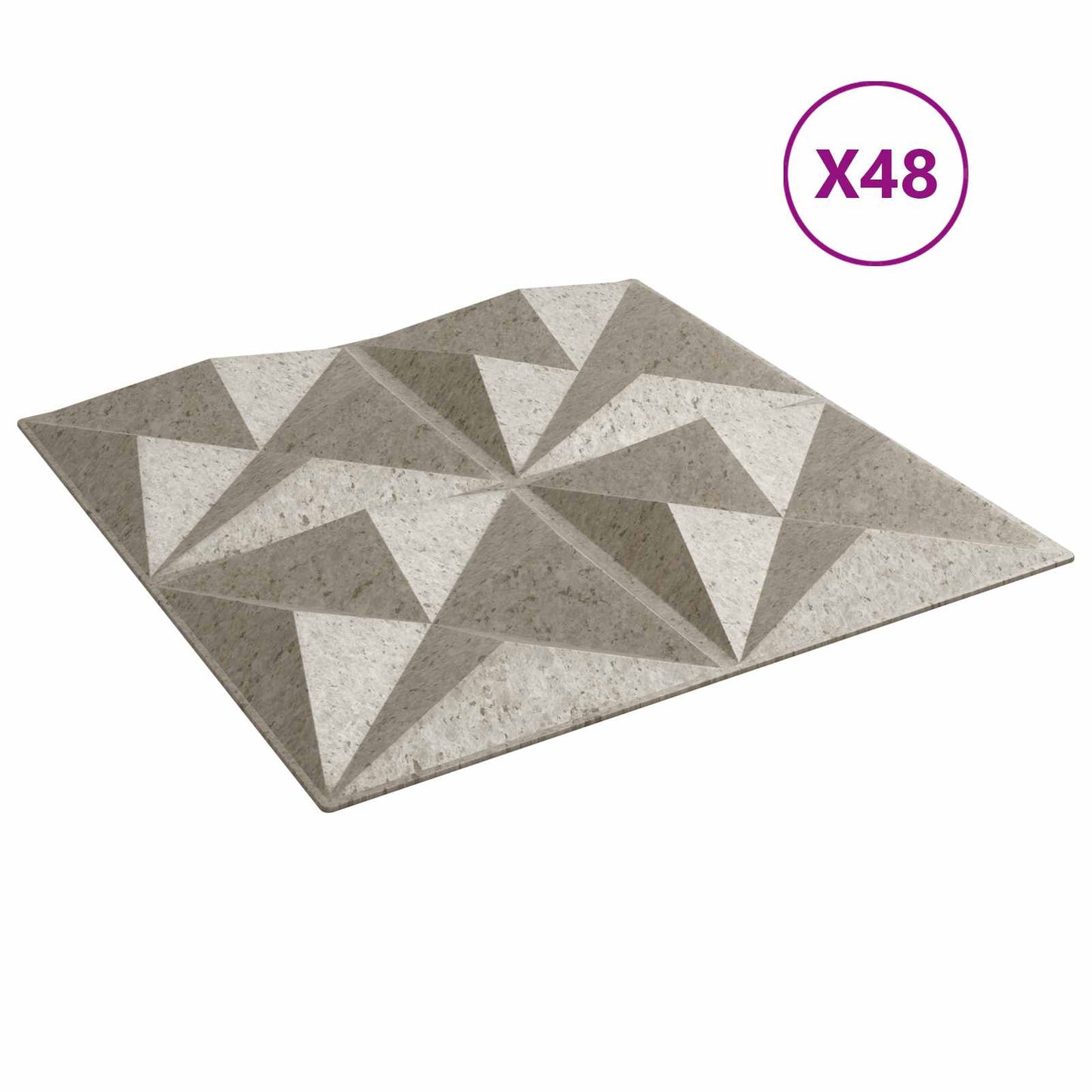 vidaXL Πάνελ τοίχου 48 pcs Οριγκάμι μπετόν 50 x 50 cm Φελιζόλ XPS